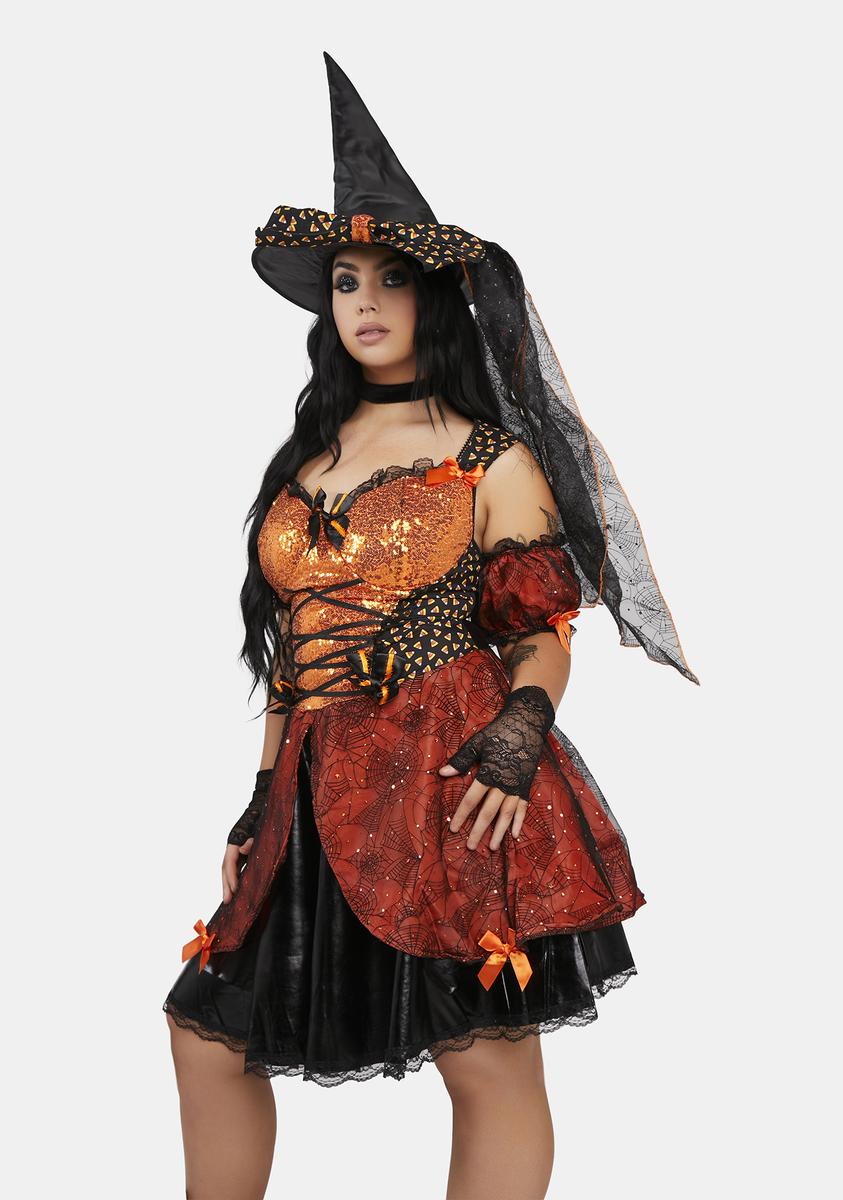 Plus Sweet As Candy Corn Witch Costume