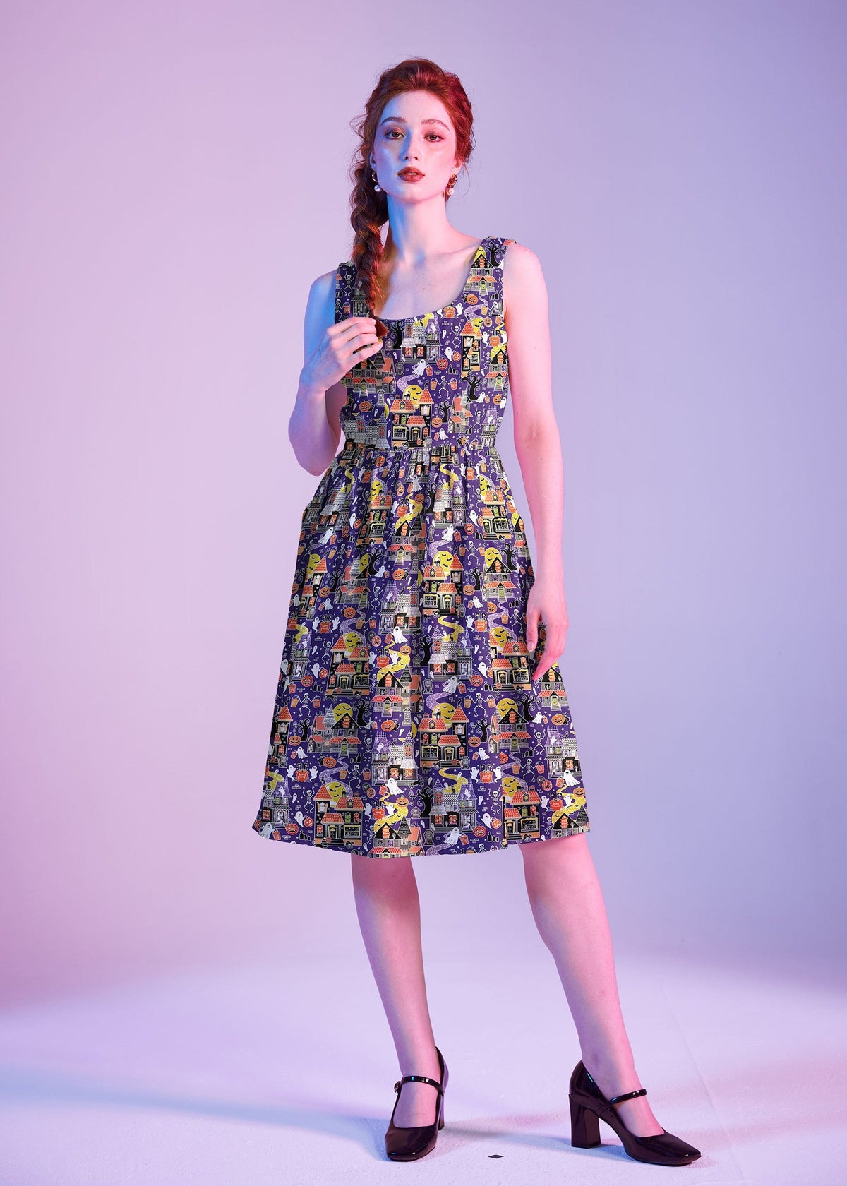 Retro Fit & Flare Dress Glow in the Dark Haunted House
