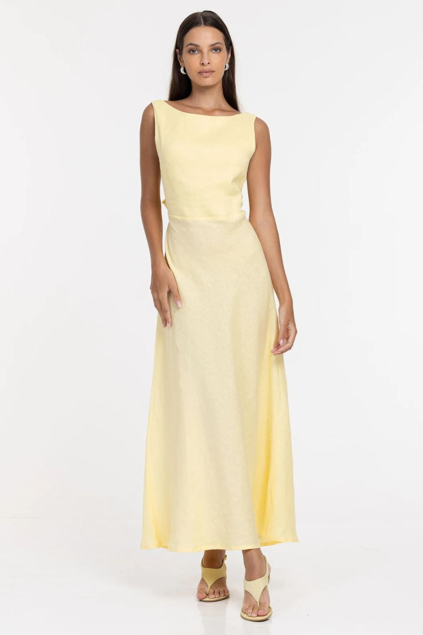 A Walk To Remember Sunlit Yellow Sleeveless Maxi Dress