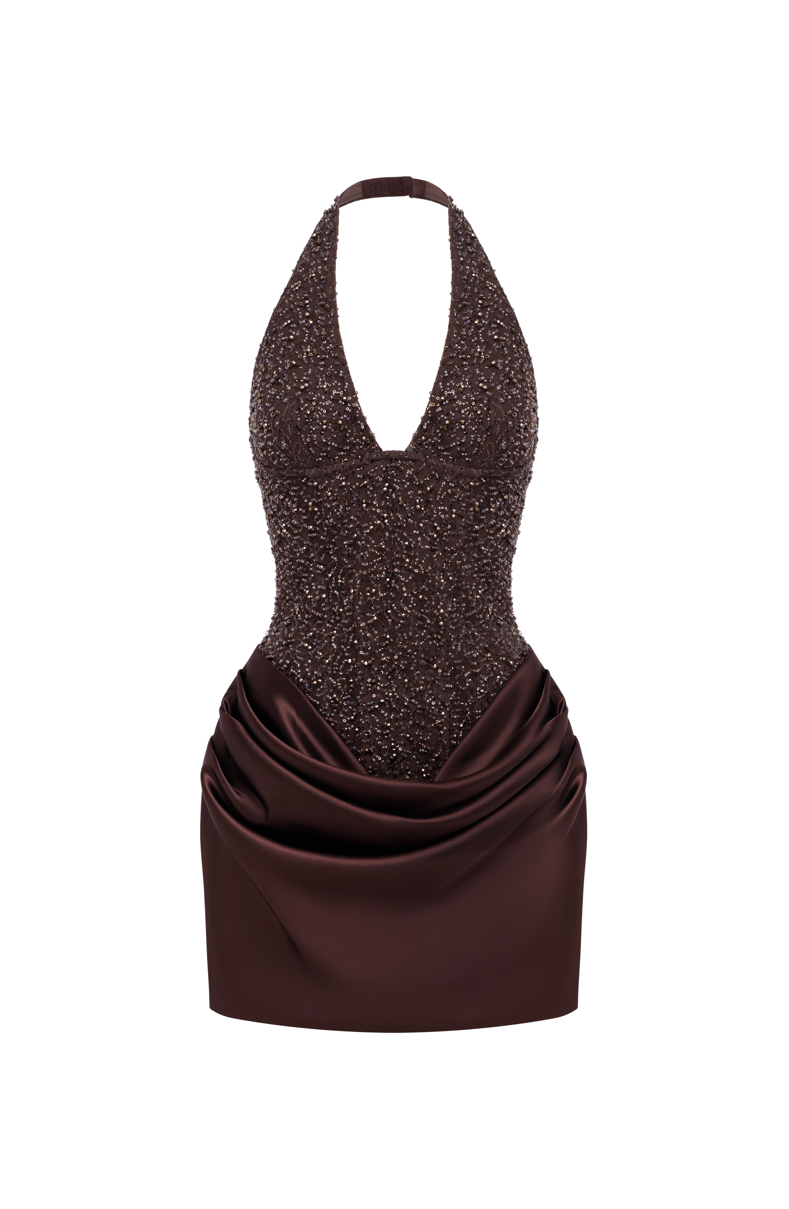 Adessa Mini Dress - Plum Brown