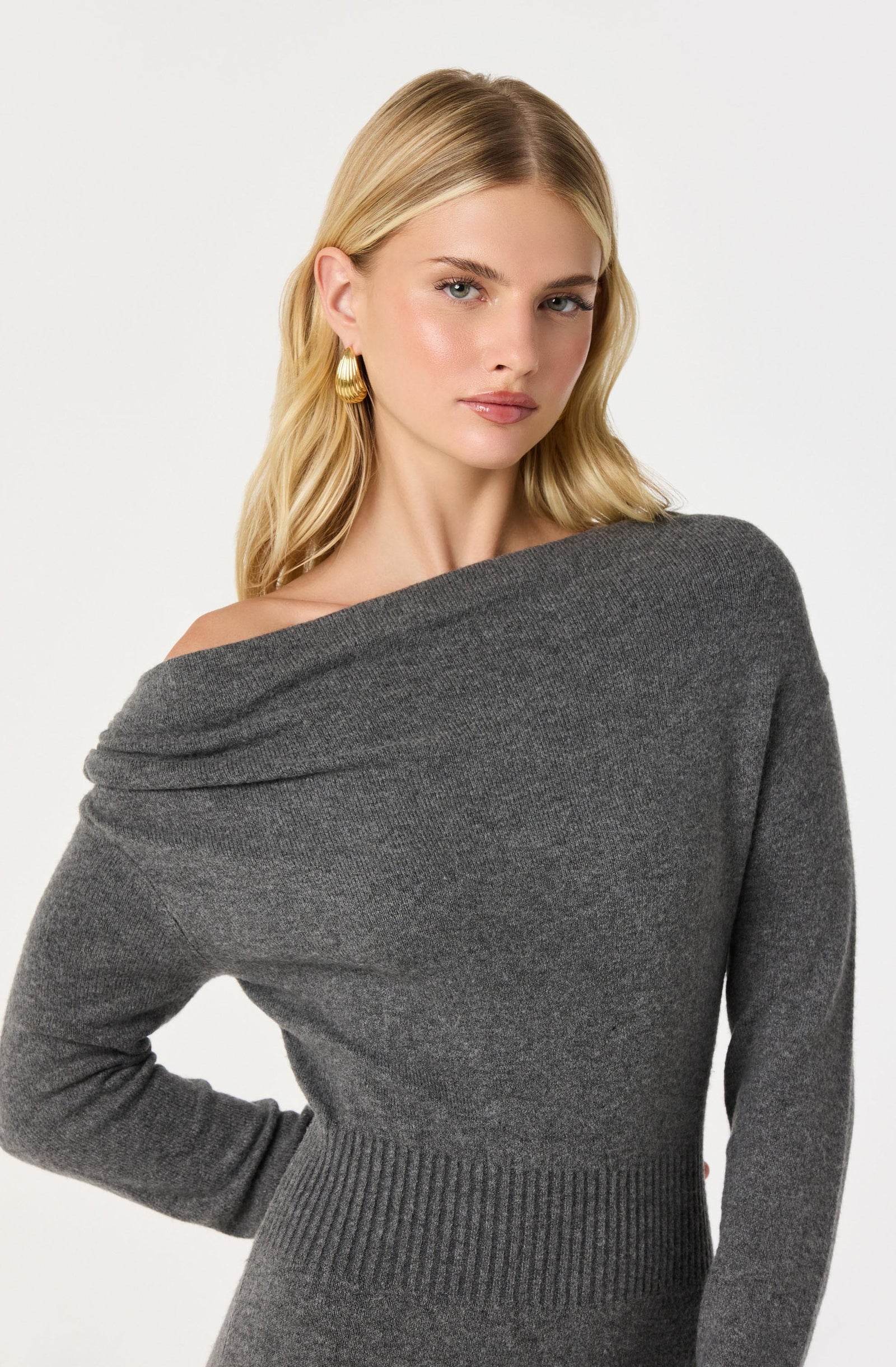 One Shoulder Midi Sweater Dress 8/30