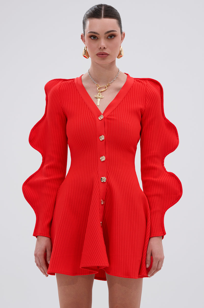 COOLEST ON THE BLOCK MINI DRESS IN RED