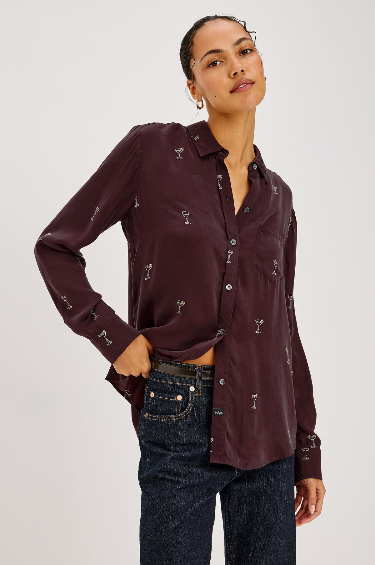 Alyssa Shirt - Oxblood Martini