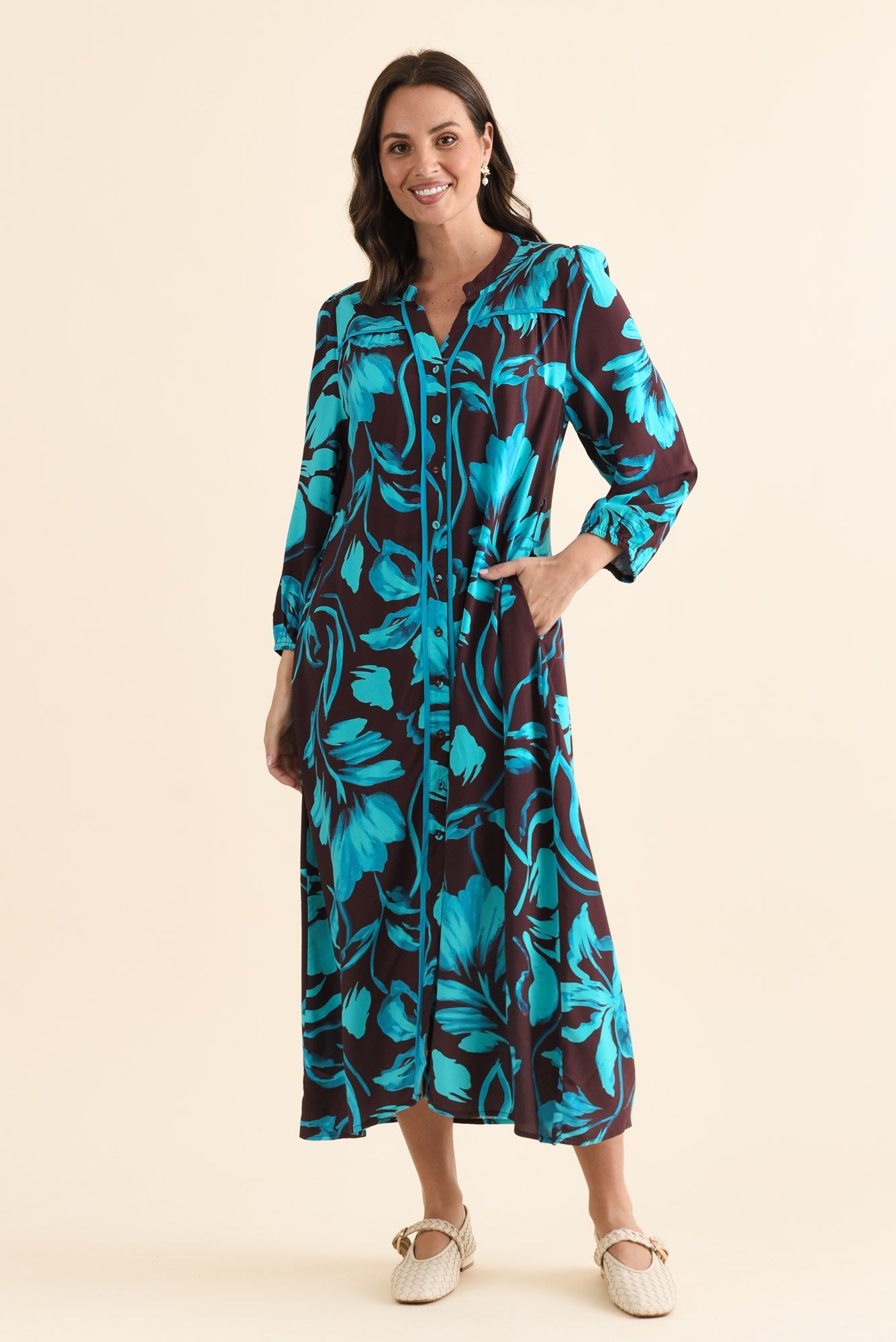 Albury Blue Floral Tie Dress