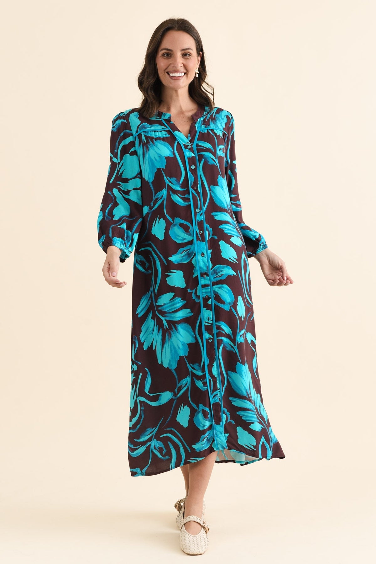 Albury Blue Floral Tie Dress