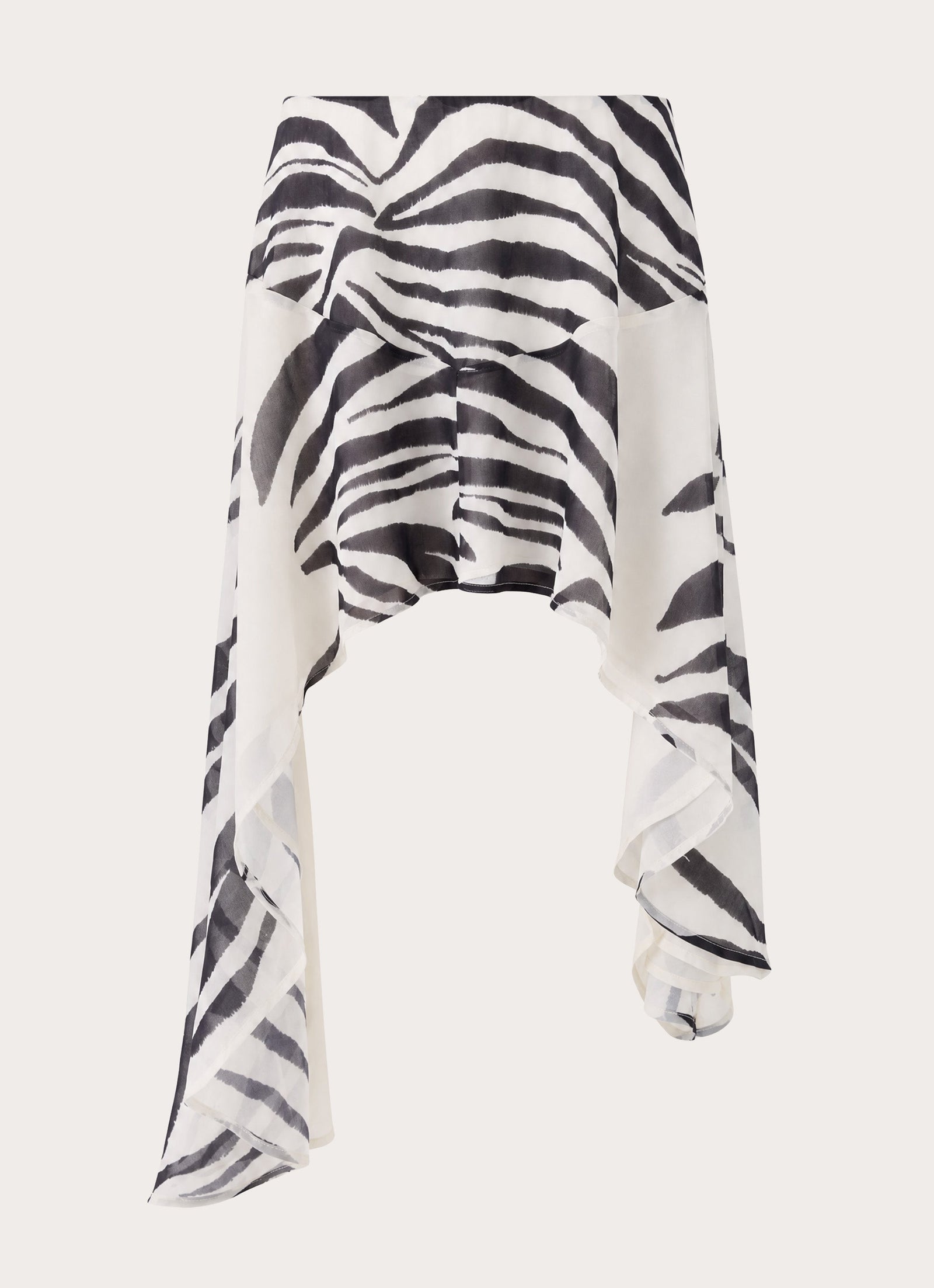 Amalina Asymmetric Midi Skirt - Zebra