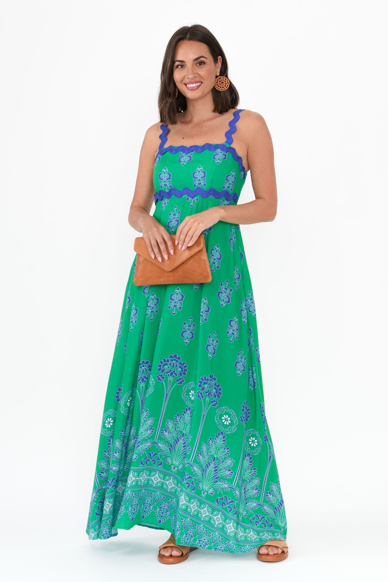 Annalise Green Mosaic Maxi Dress
