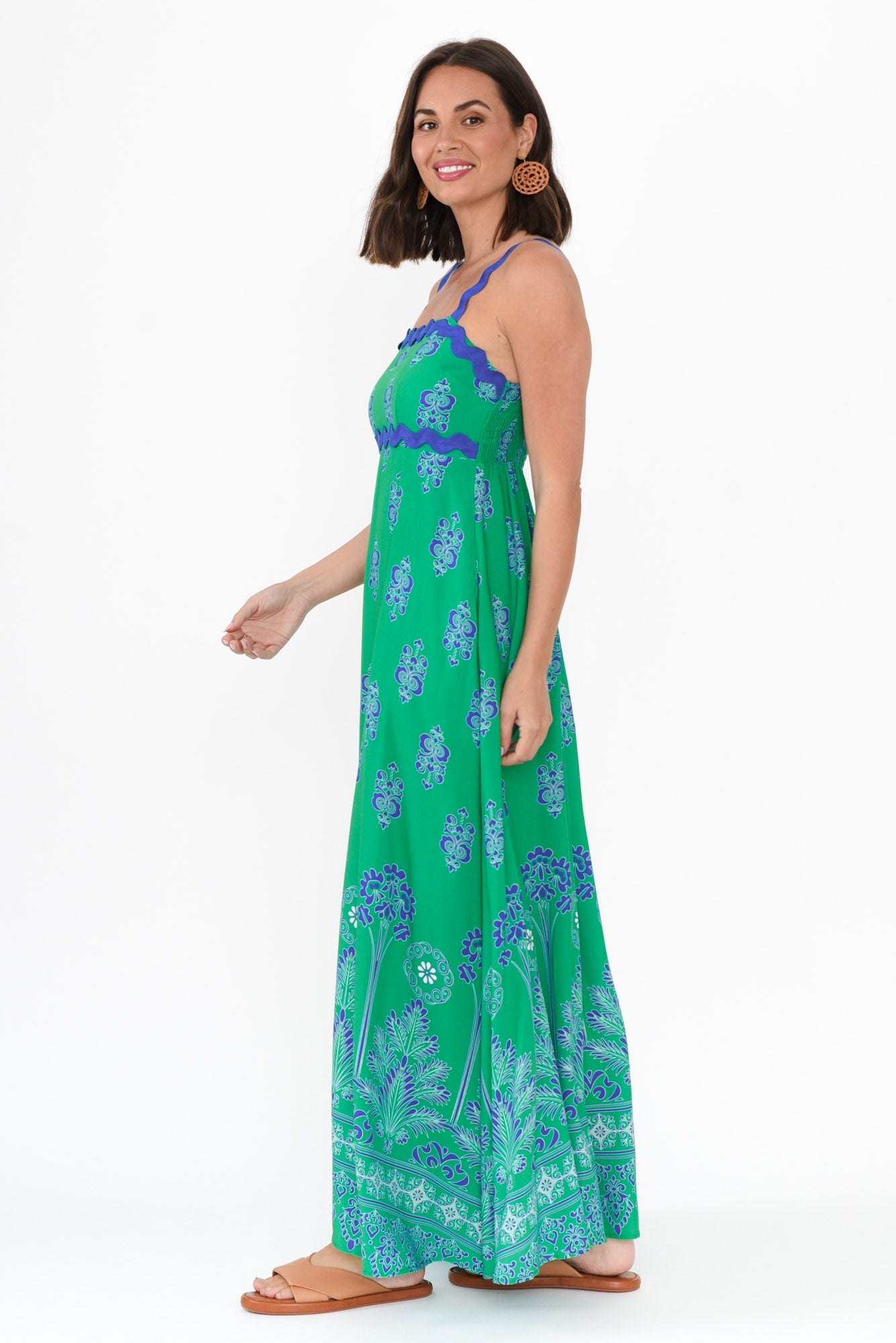 Annalise Green Mosaic Maxi Dress