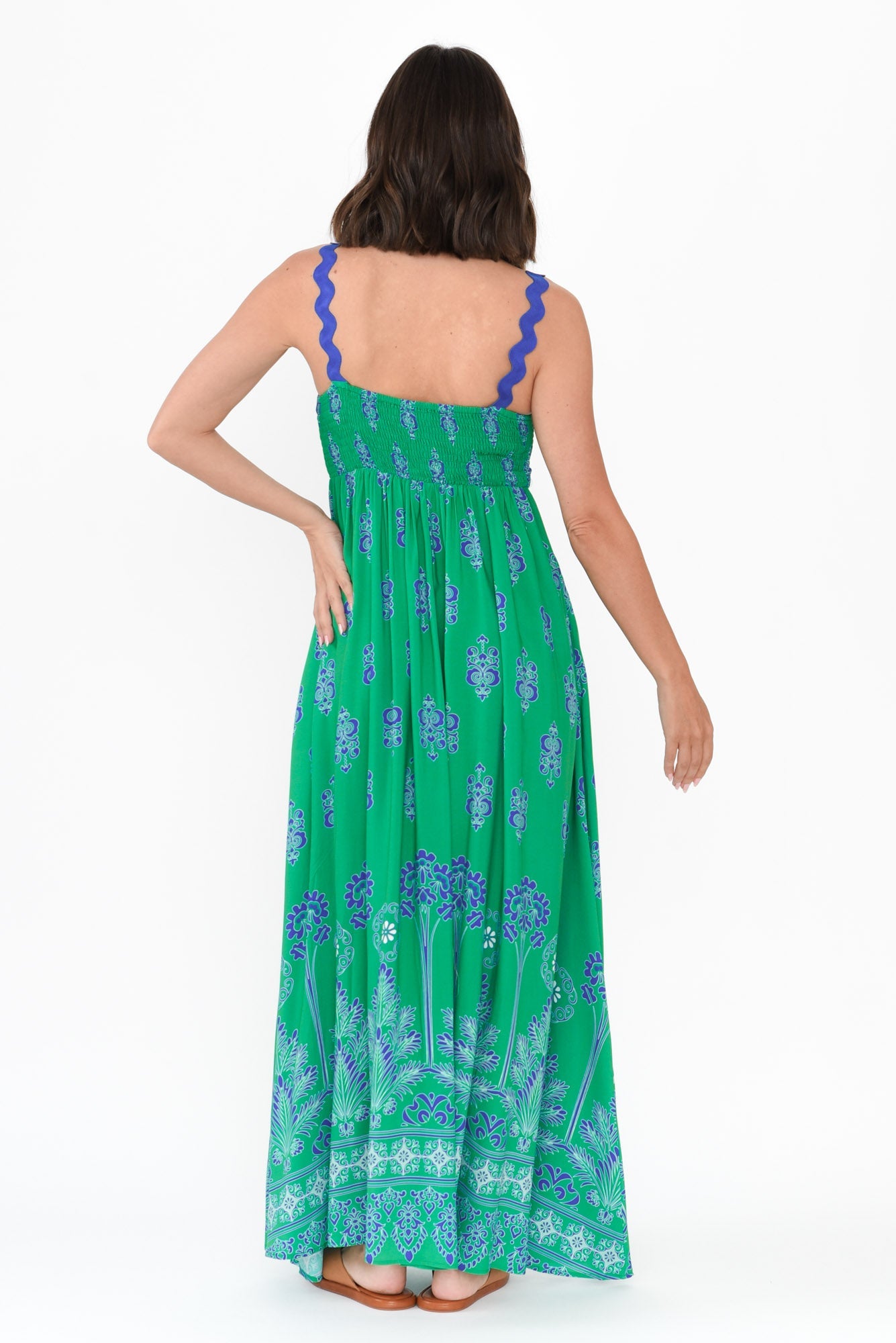 Annalise Green Mosaic Maxi Dress