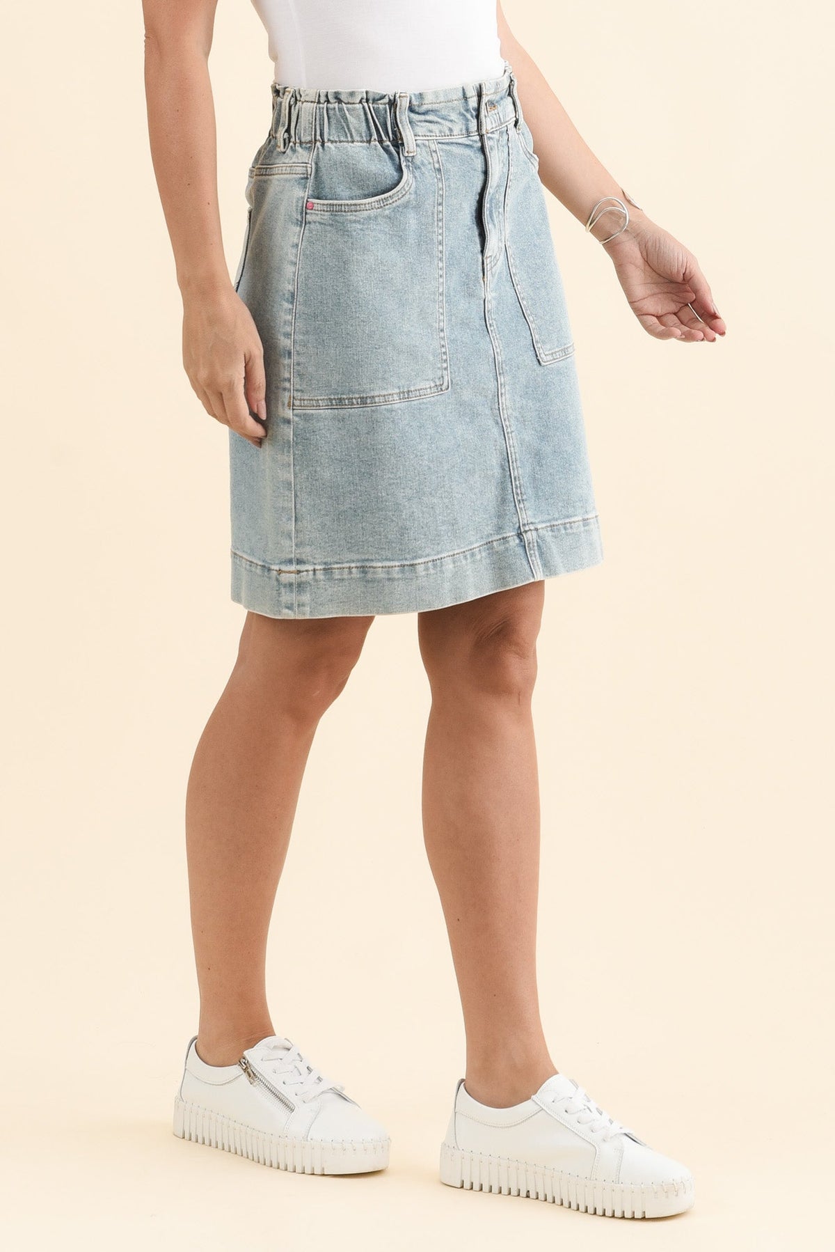 Atlas Blue Denim Stretch Skirt