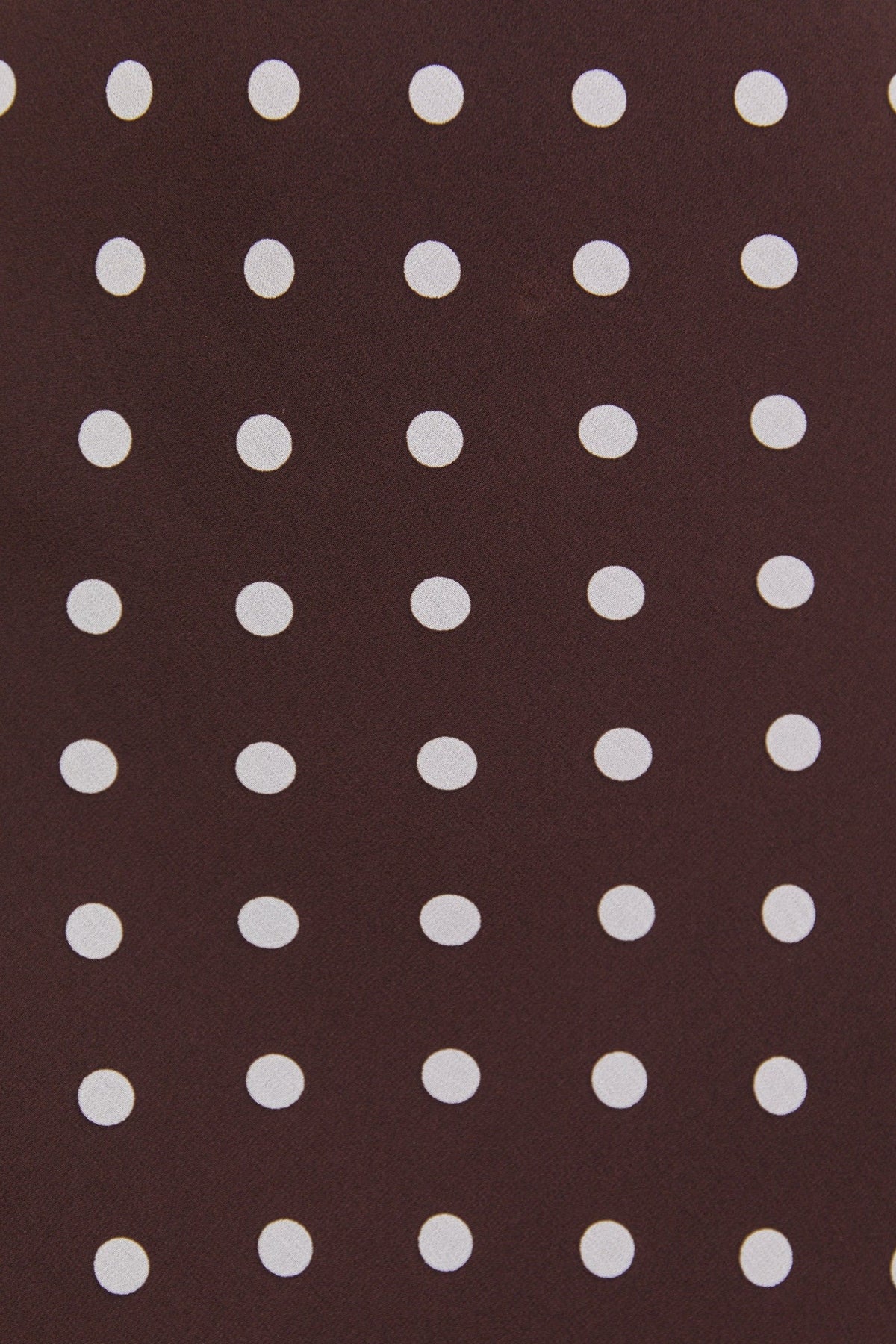 Aura Chocolate Polka Dot Puff Short Sleeve Bias Midi Dress