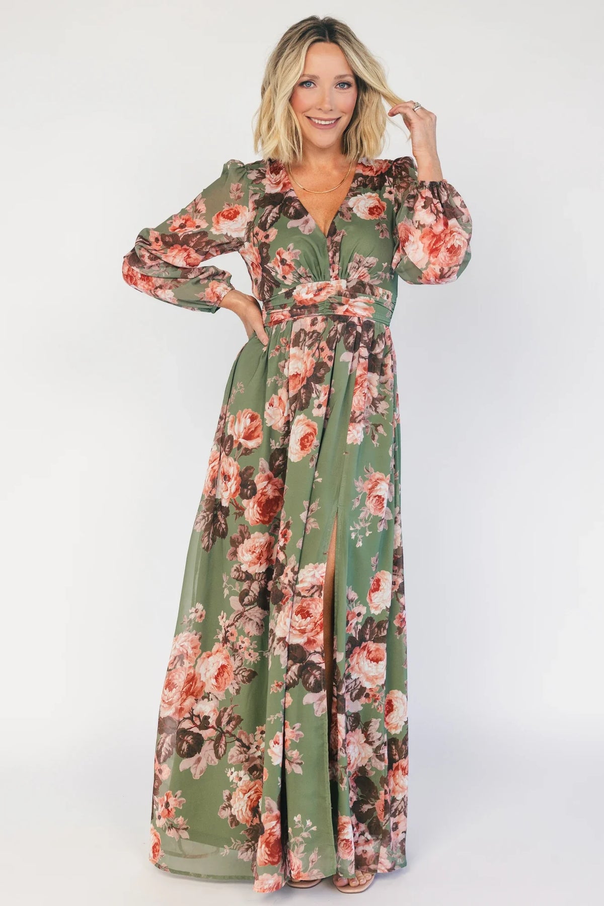Adira Maxi Dress | Green Floral