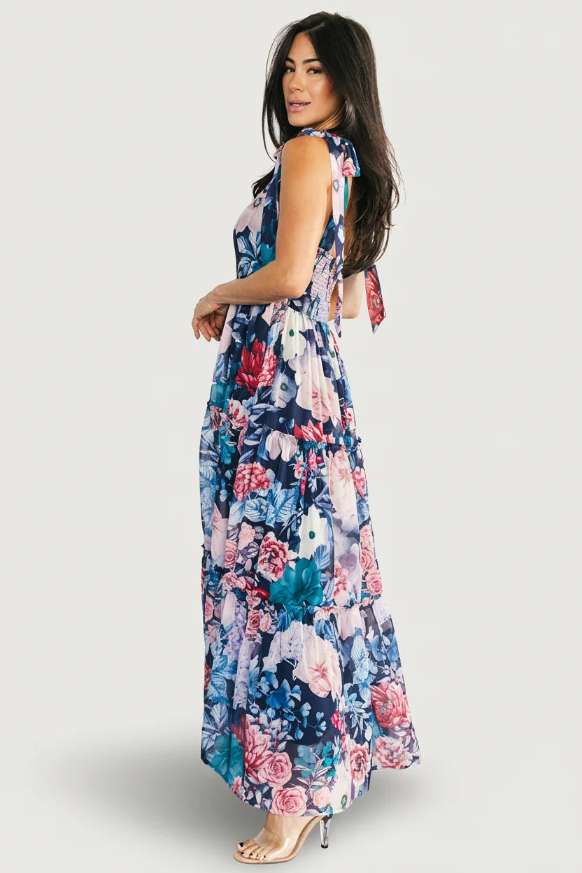 Anita Maxi Dress | Dark Blue Multi Floral