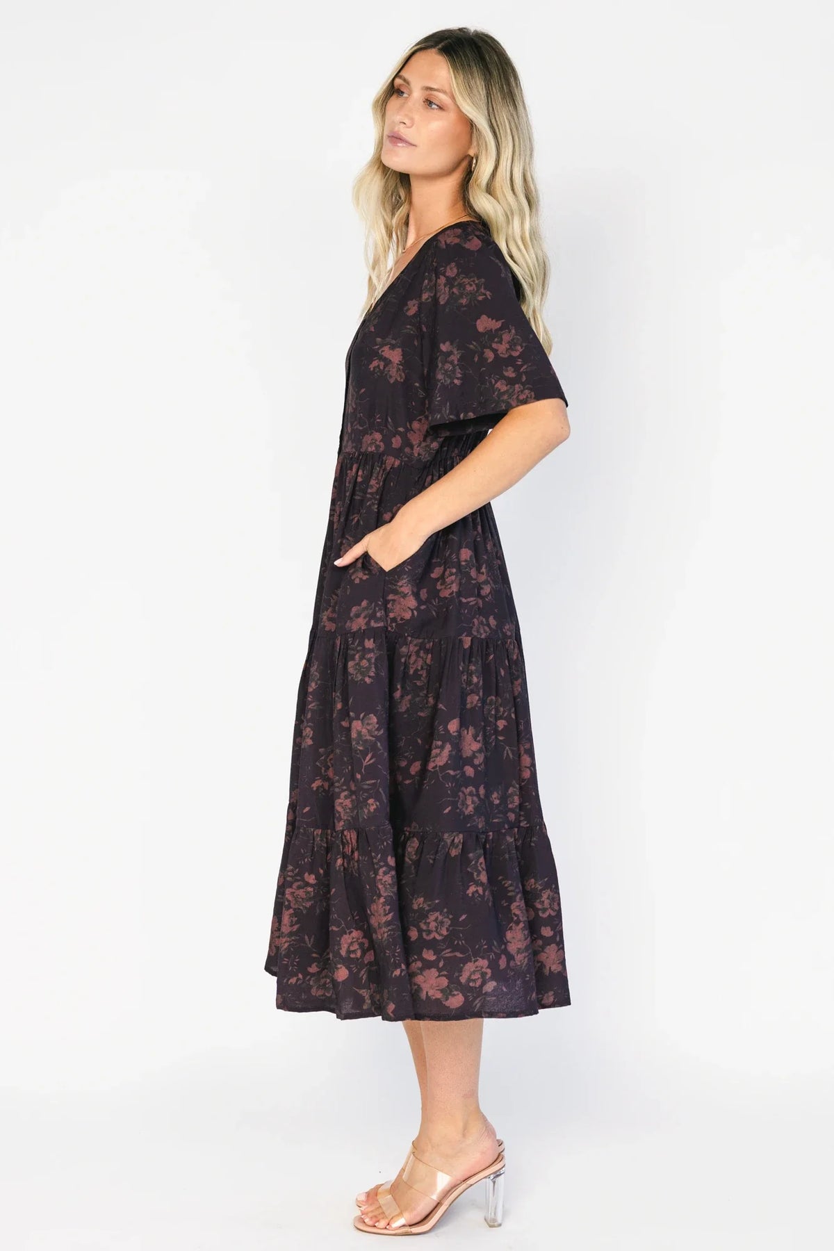 Annelise Midi Dress | Deep Plum Floral