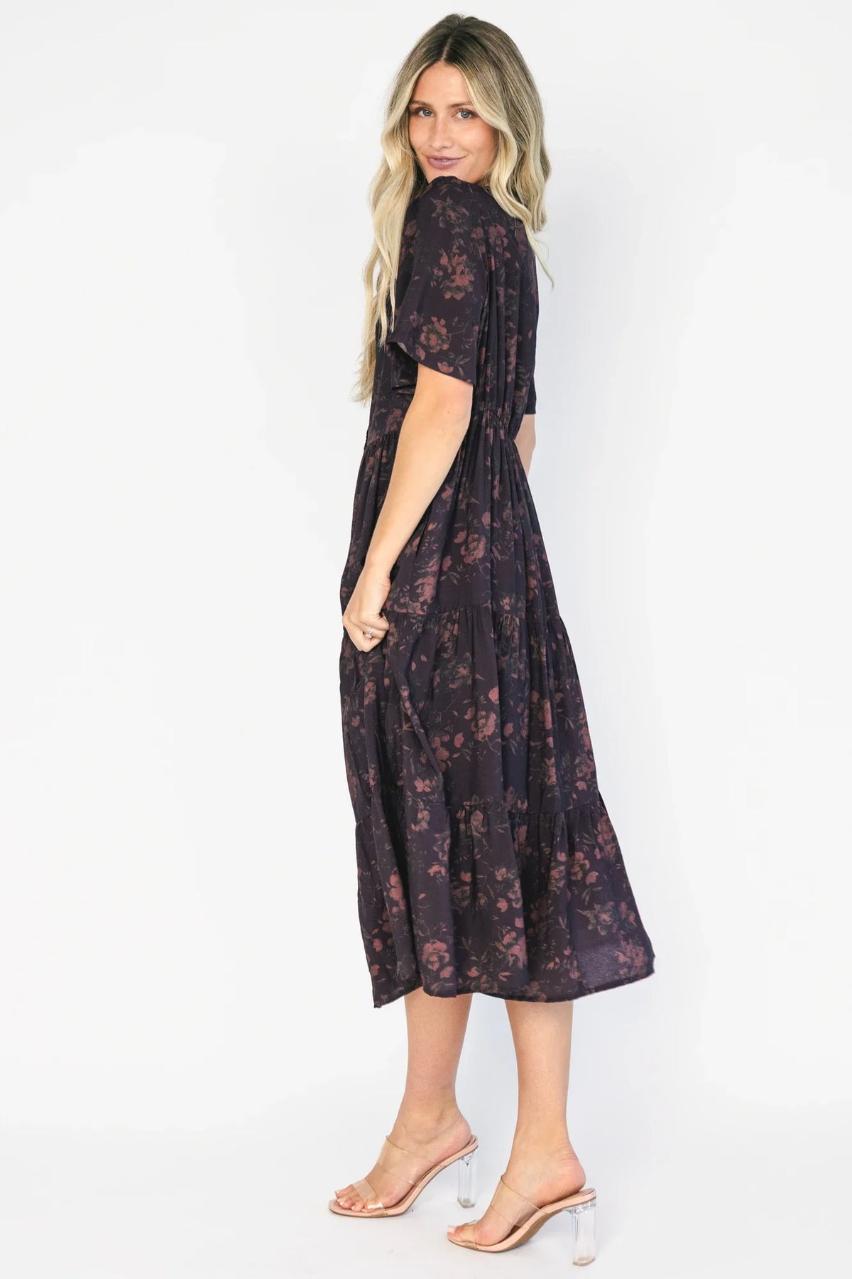 Annelise Midi Dress | Deep Plum Floral