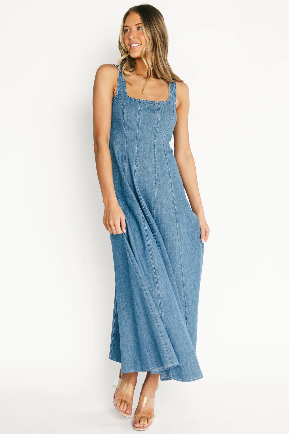 Annie Denim Maxi Dress | Blue