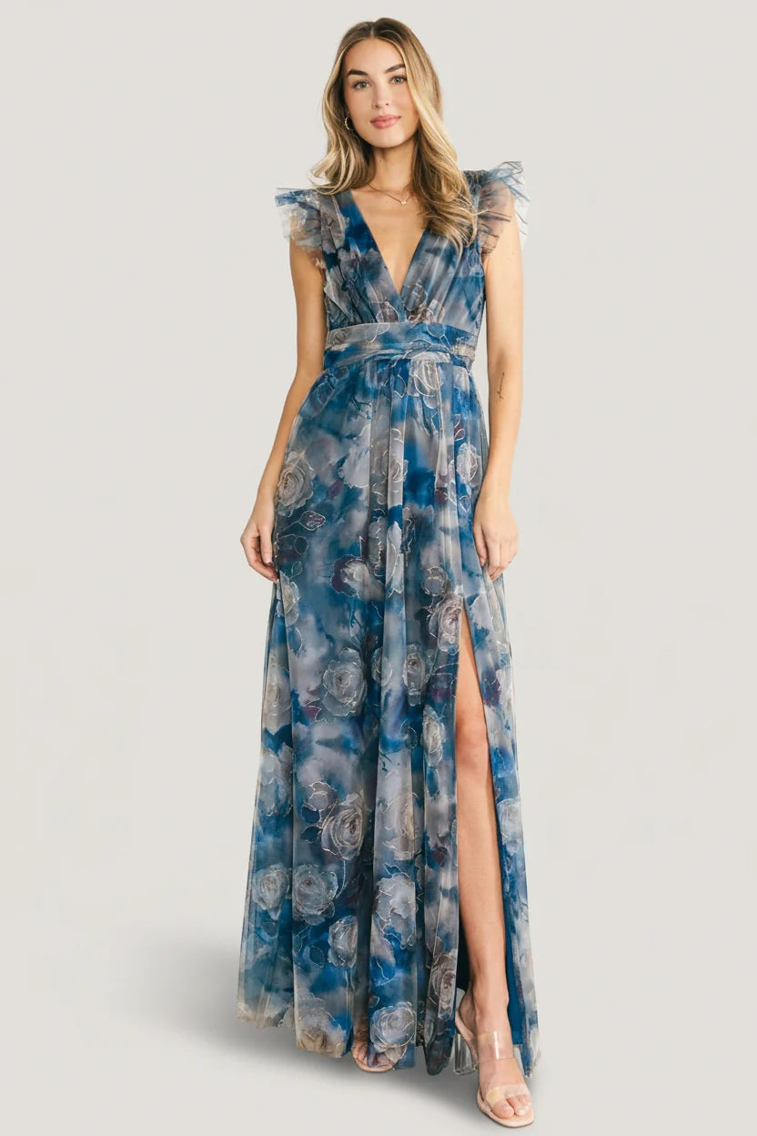 Adelyn Maxi Dress | Blue Floral