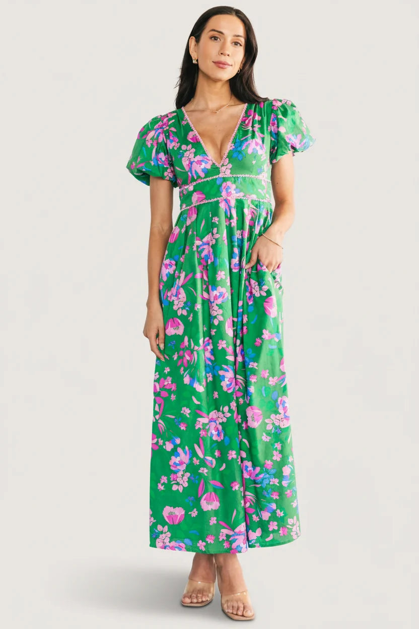 Anya Maxi Dress | Green Multi Print