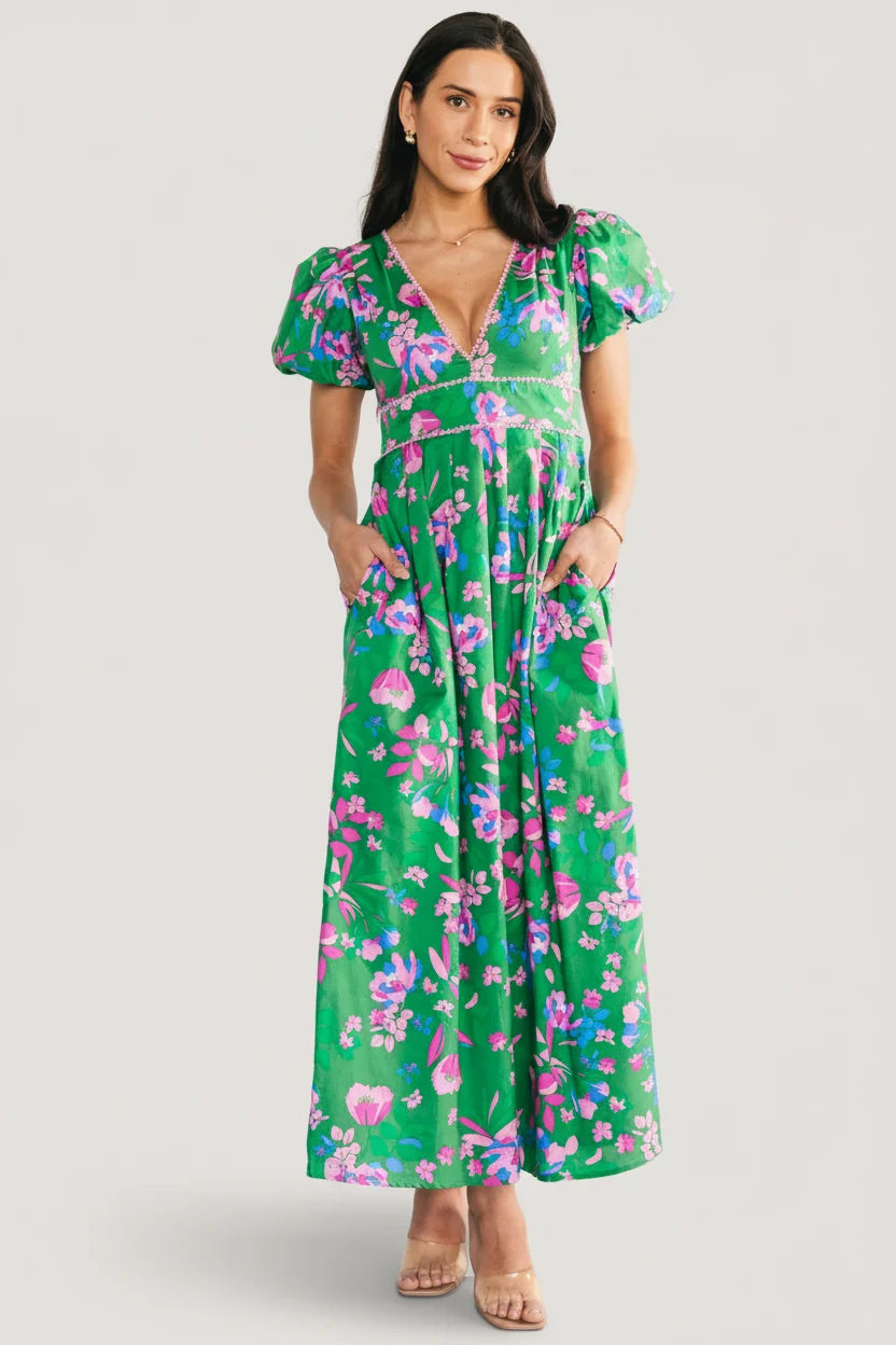 Anya Maxi Dress | Green Multi Print