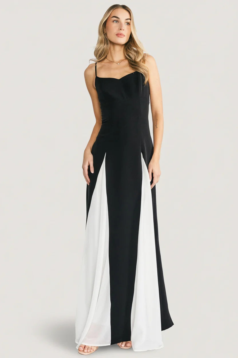 Adela Maxi Dress | Black + White