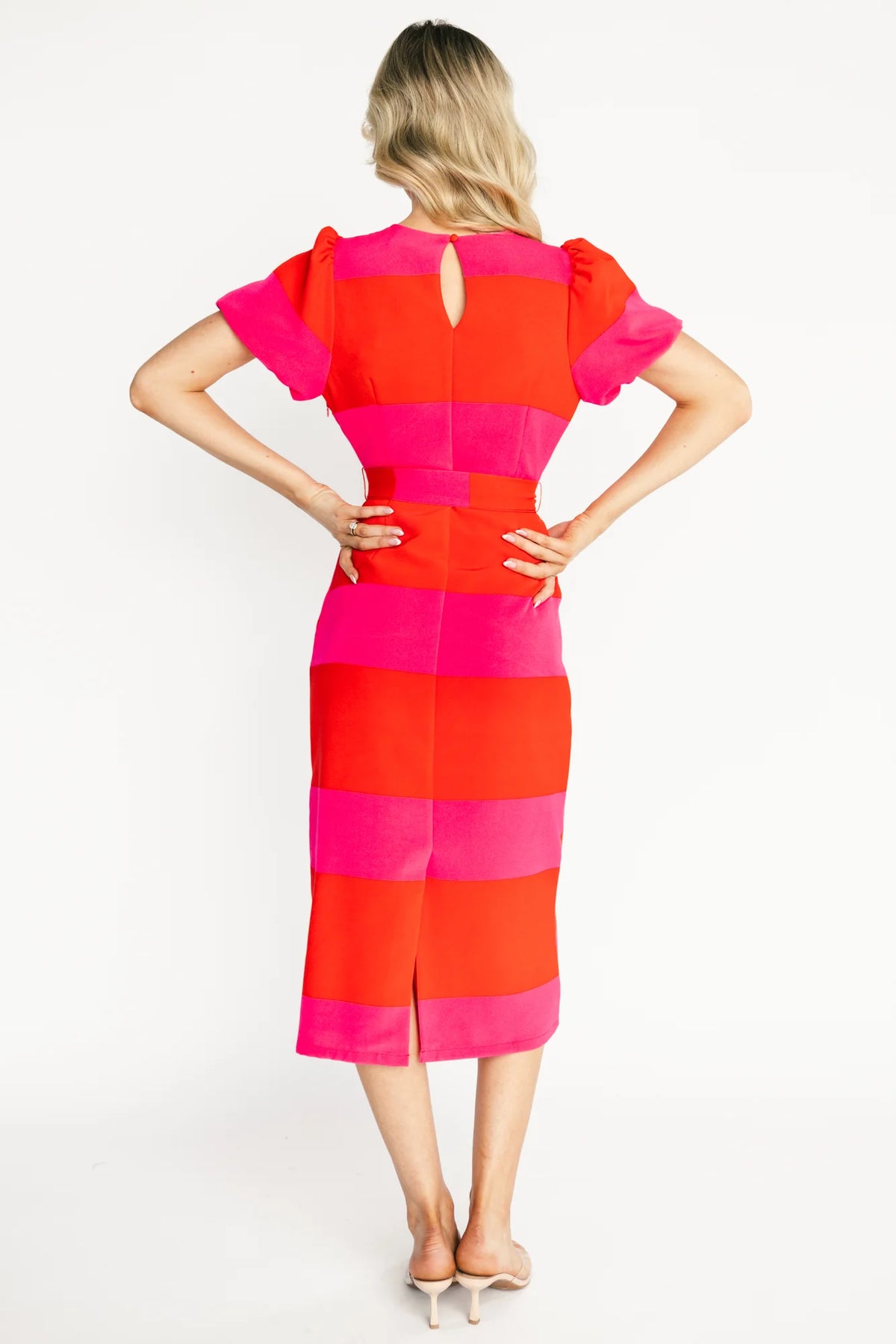 Andi Striped Midi Dress | Red + Pink