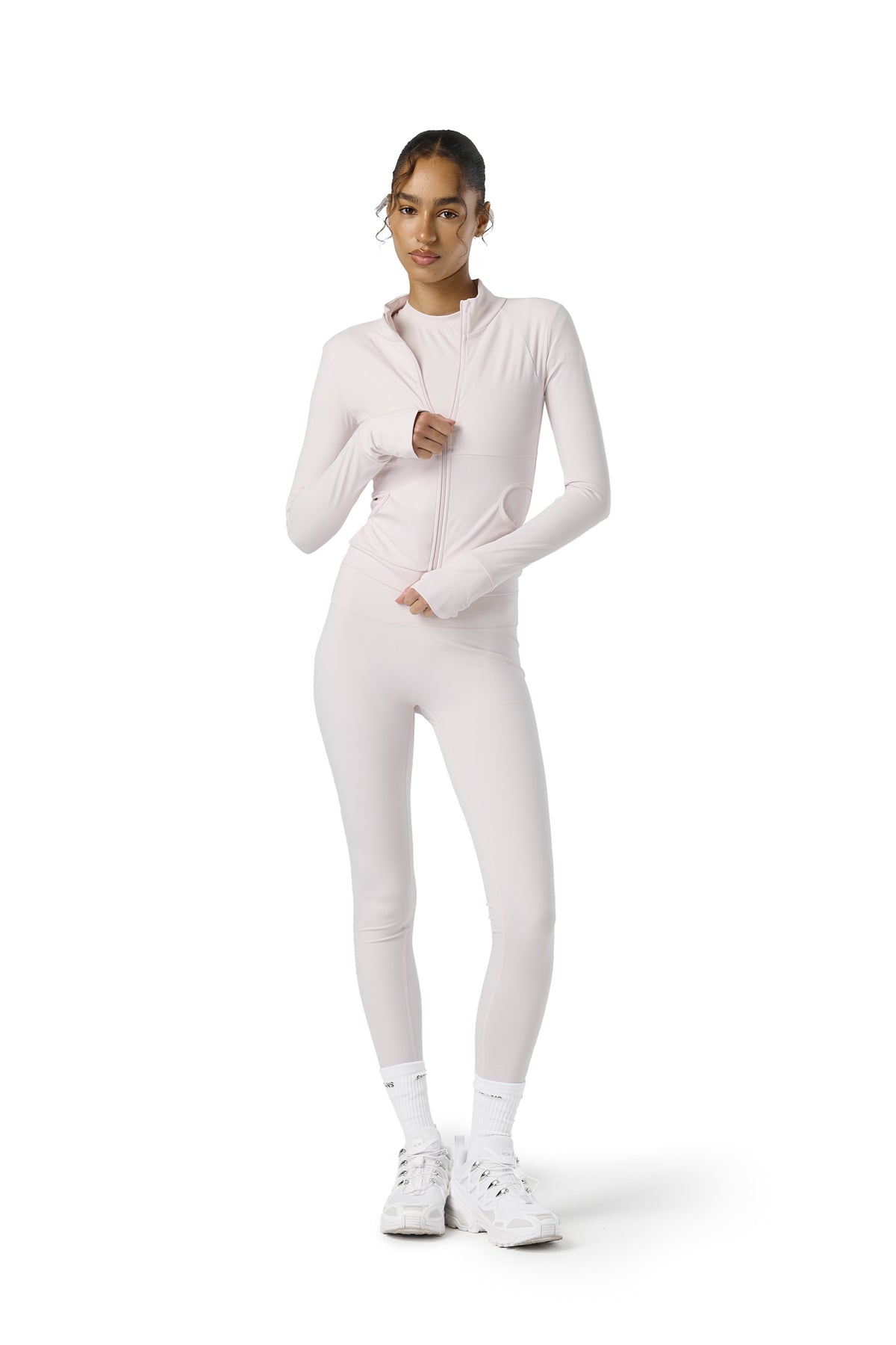 Active Zip Up Top in Soft Pink