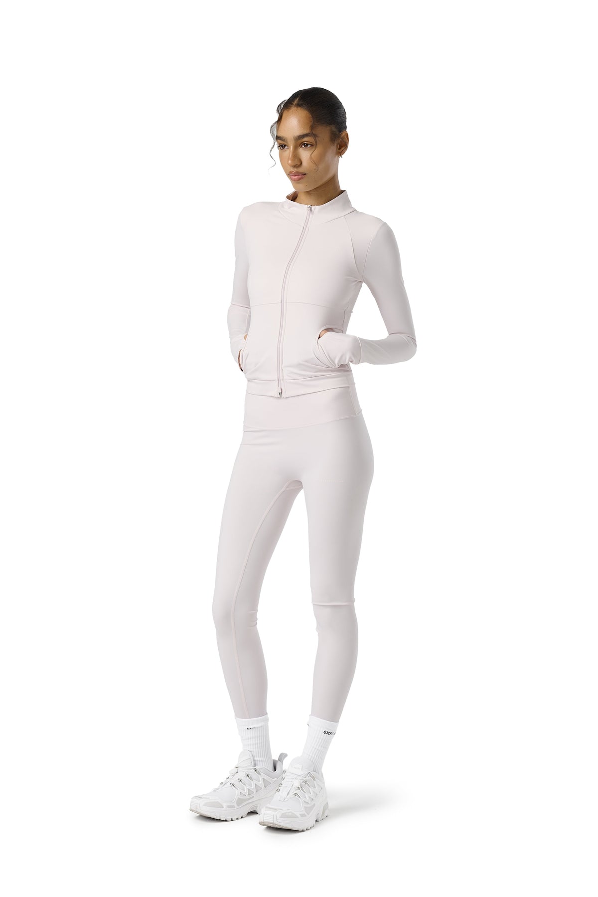 Active Zip Up Top in Soft Pink