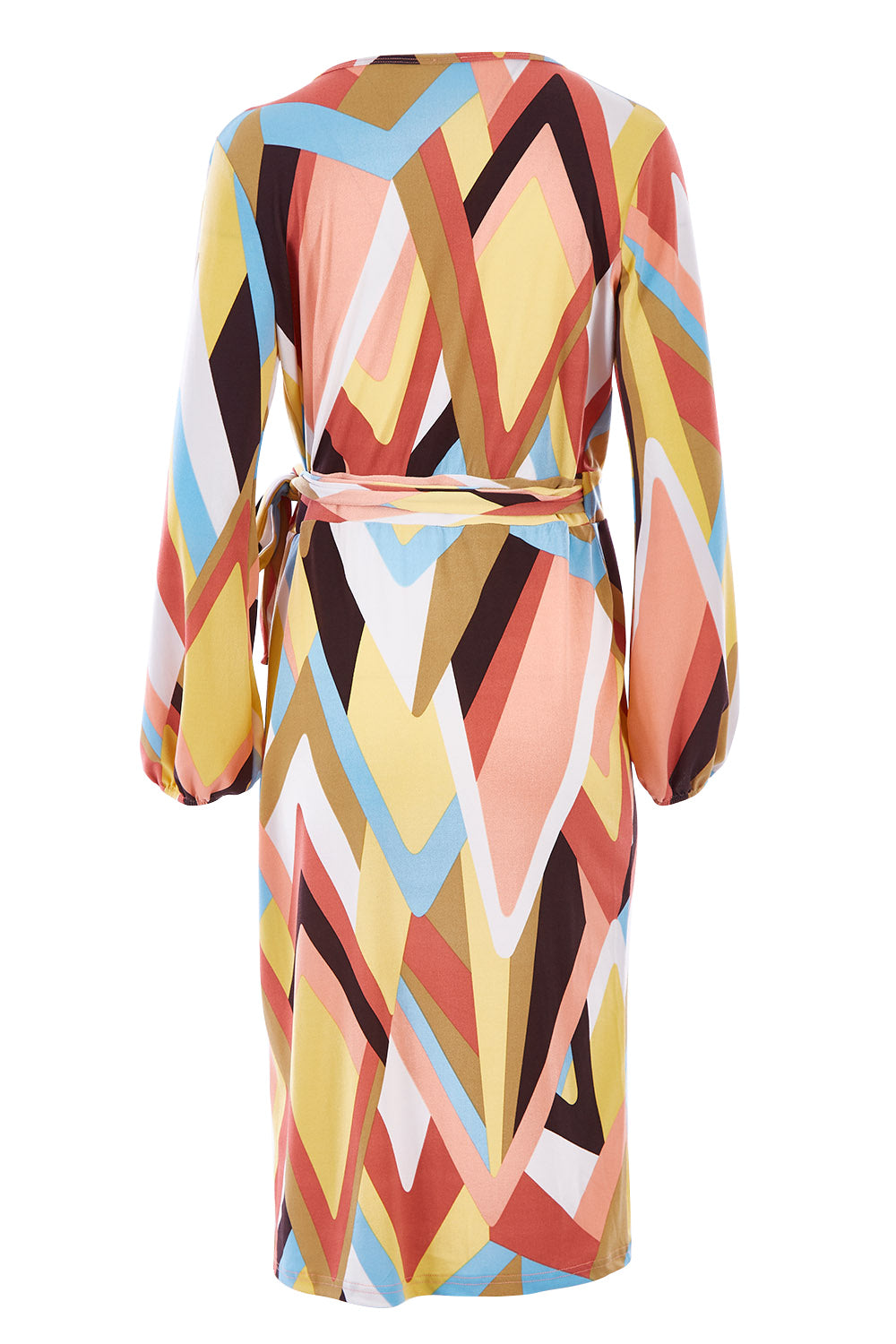 Belle Pastel Geometric Wrap Dress - Pastel