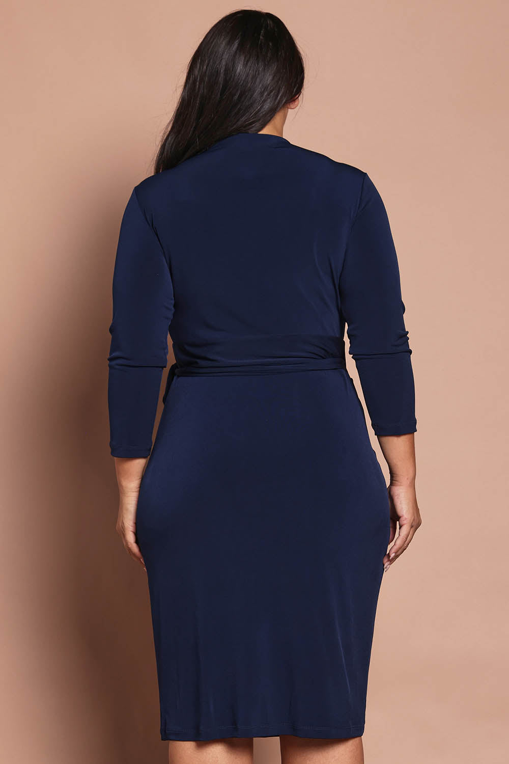 Belle Basic Wrap Dress - Navy