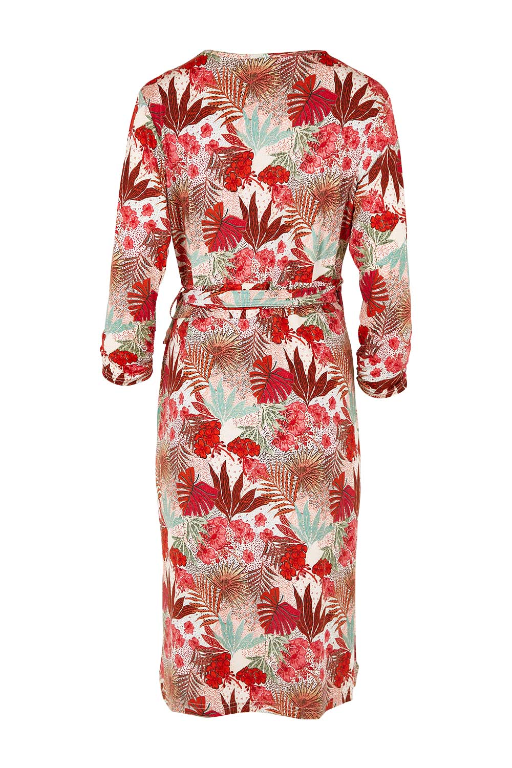 Belle Print Dress With Ruched Sleeves - Rustfloral
