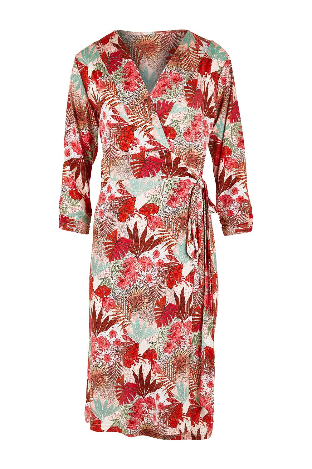 Belle Print Dress With Ruched Sleeves - Rustfloral