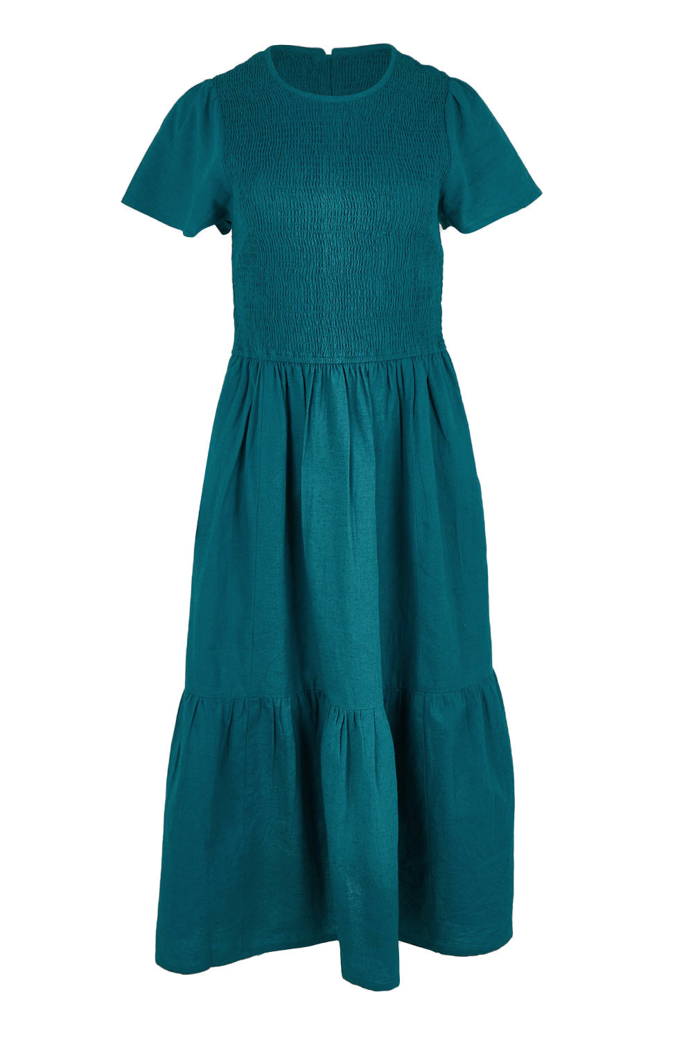 Belle Cotton Shirred Bodice Dress - Deepocean