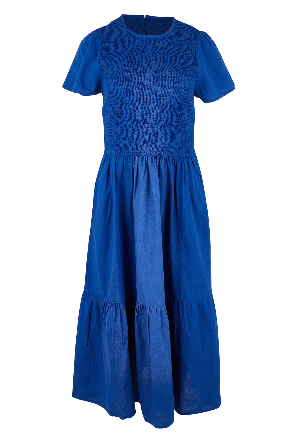 Belle Cotton Shirred Bodice Dress - Marineblue