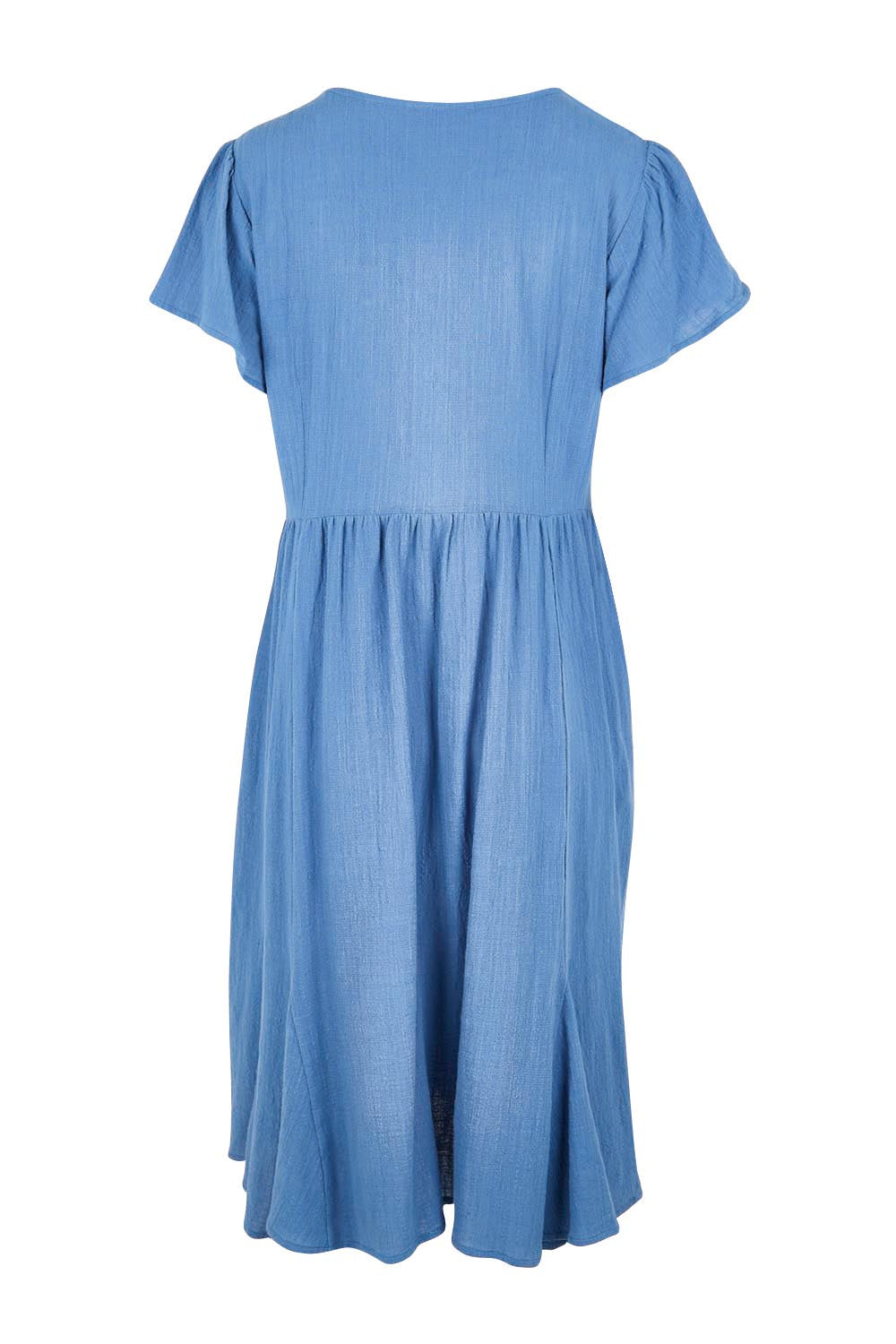 Cute As A Button Cotton Midi Dress – Bluebell