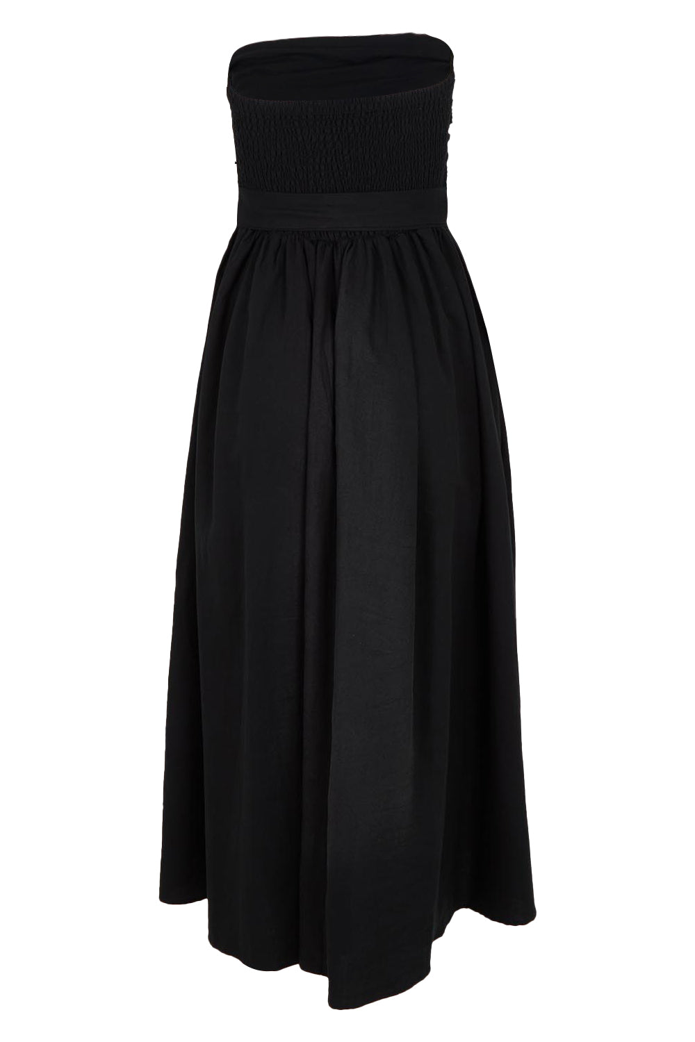 Avalon Cotton Linen Maxi Dress - Black