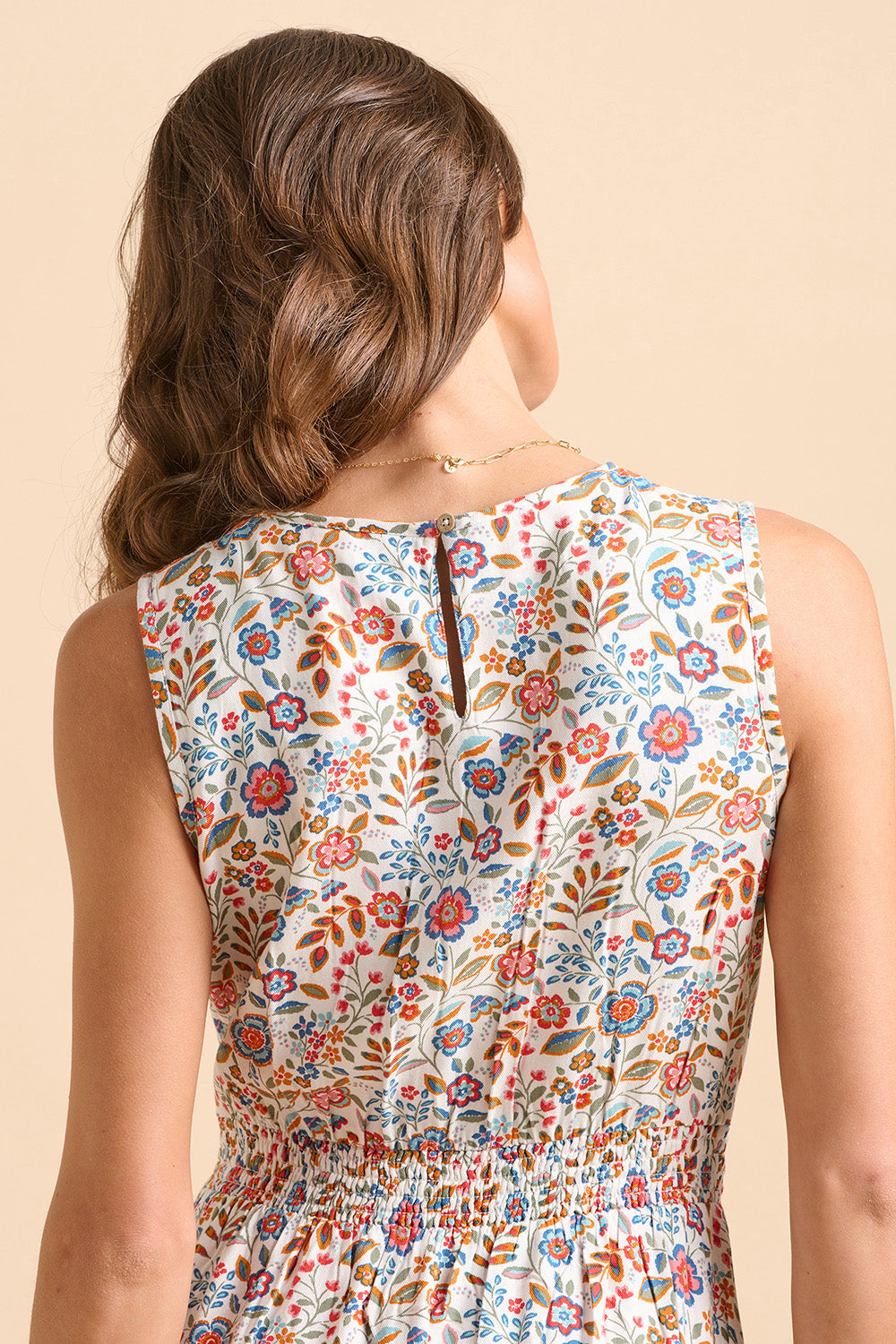 Cream Secret Garden Midi Dress - Multi