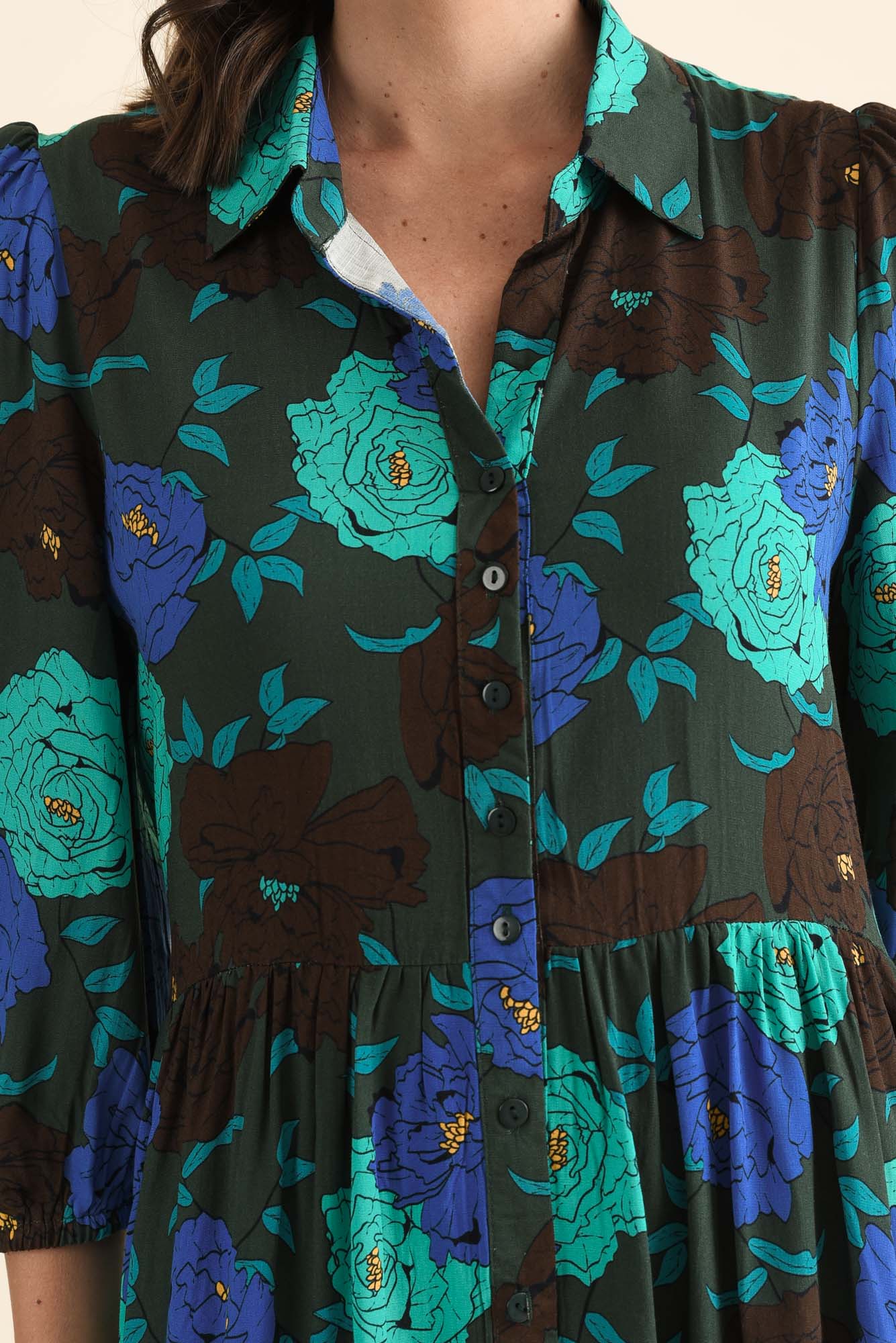 Beacon Green Flower Tie Dress
