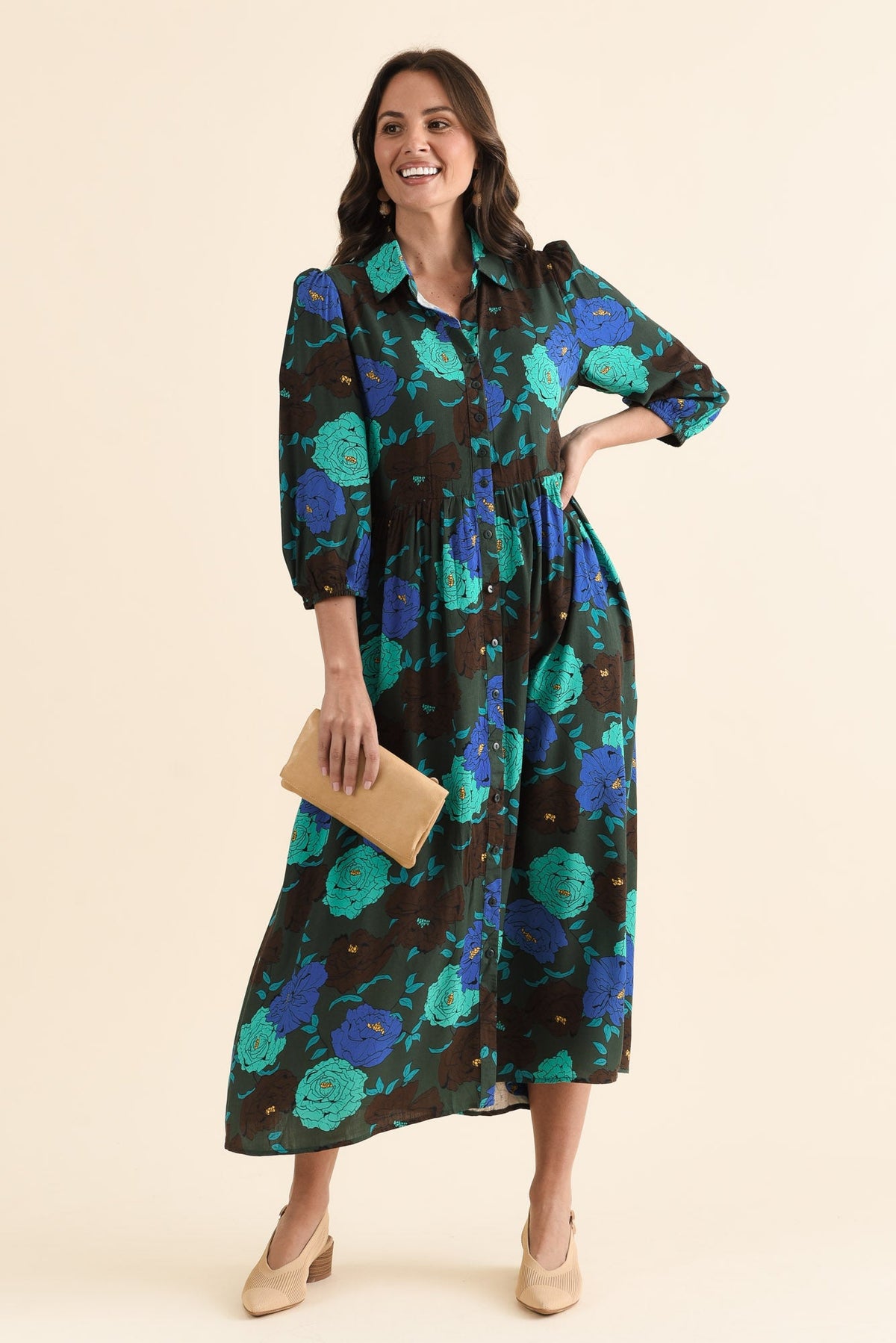 Beacon Green Flower Tie Dress