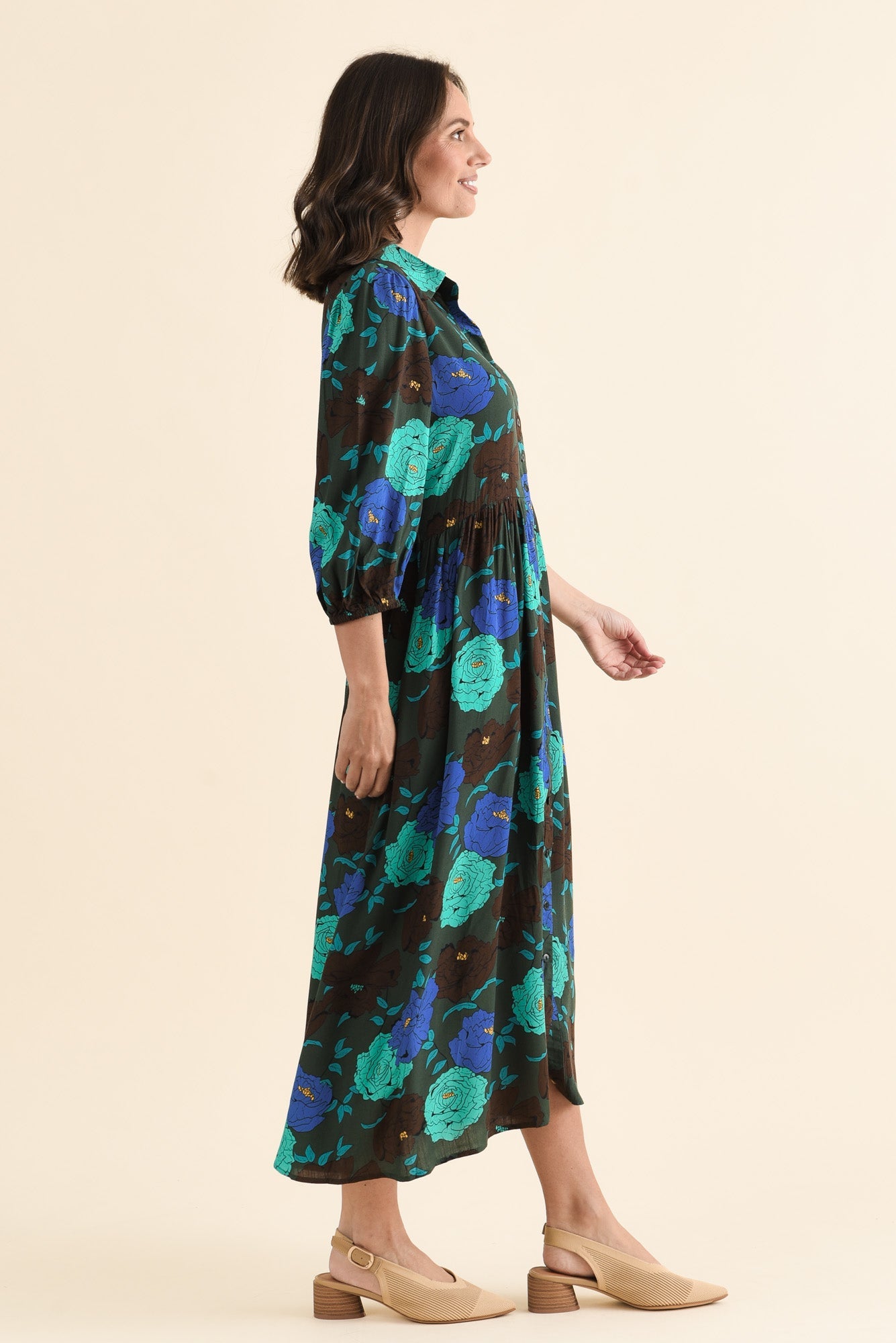 Beacon Green Flower Tie Dress