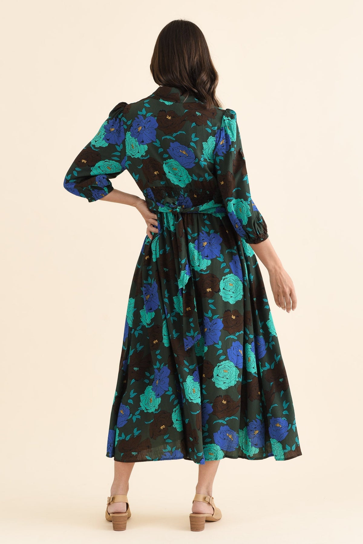 Beacon Green Flower Tie Dress