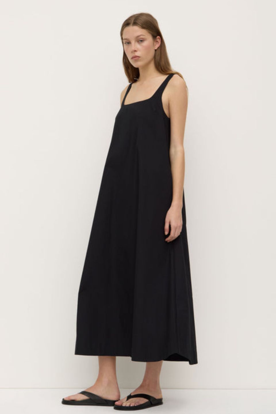 Becca Black Cotton Sleeveless Maxi Dress