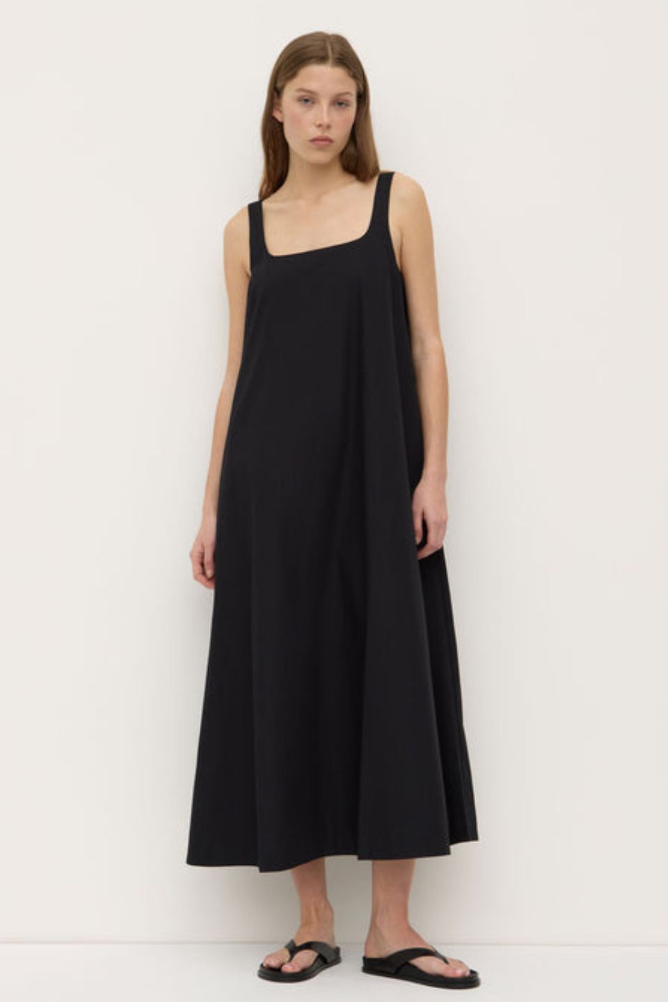 Becca Black Cotton Sleeveless Maxi Dress