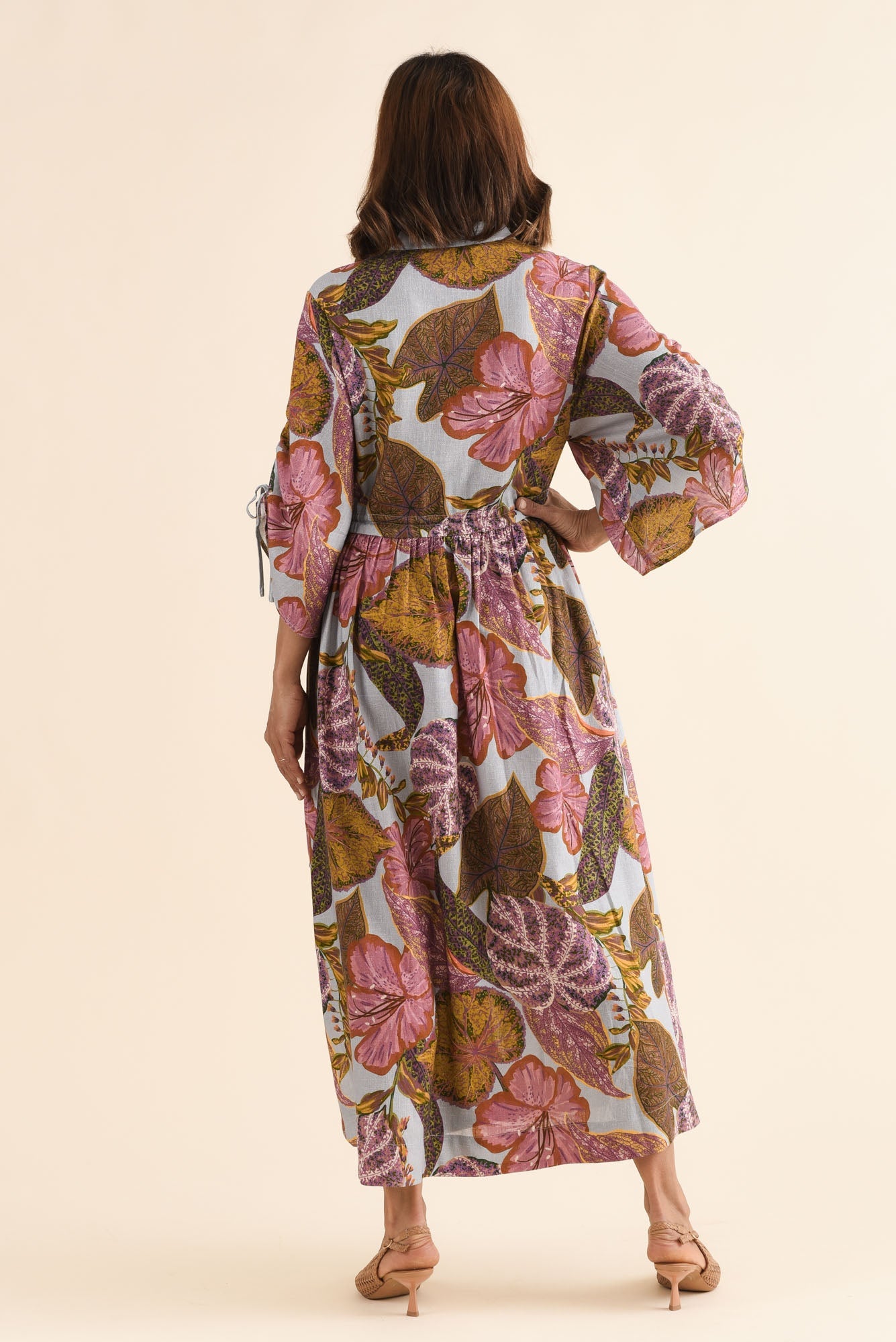 Botanica Purple Leaf Button Dress