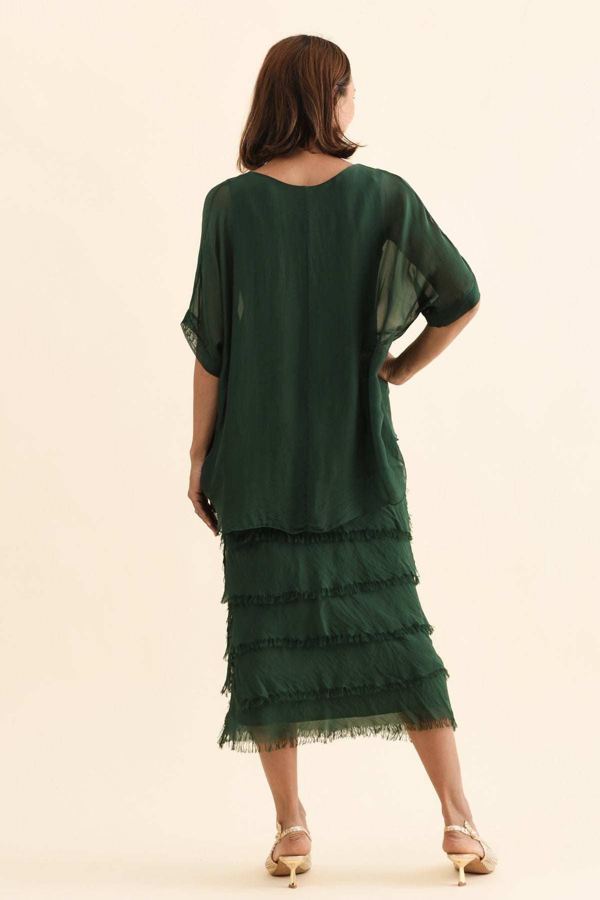 Britt Green Silk Layer Dress
