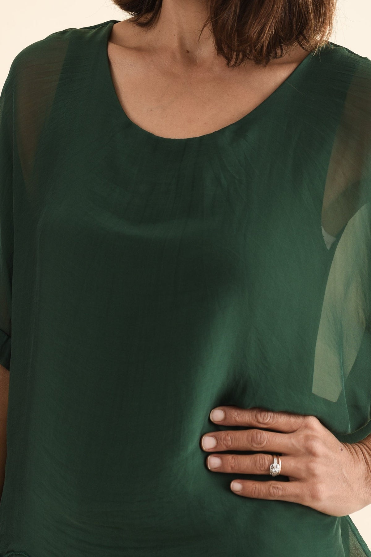 Britt Green Silk Layer Dress
