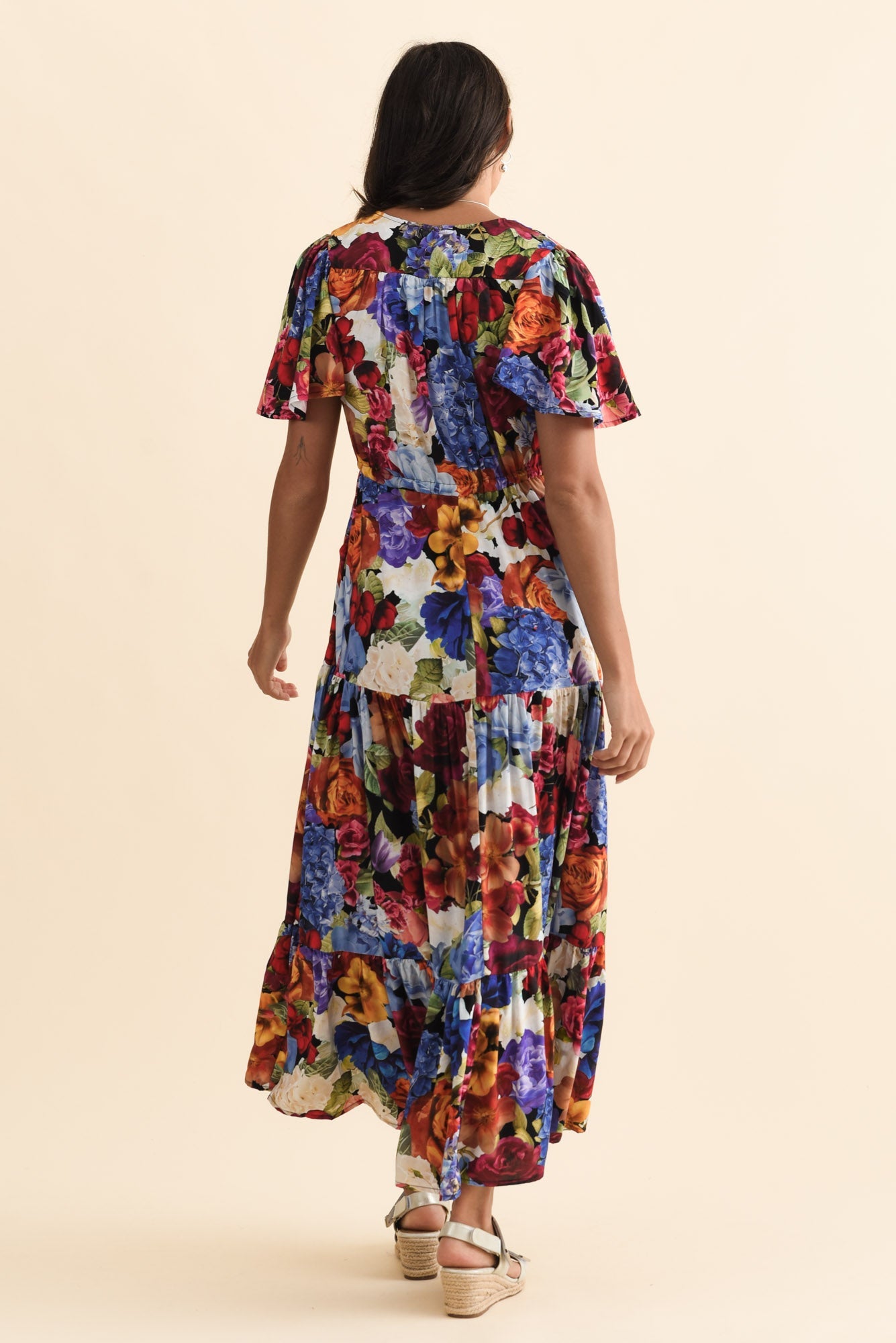 Butler Orange Garden Tie Maxi Dress