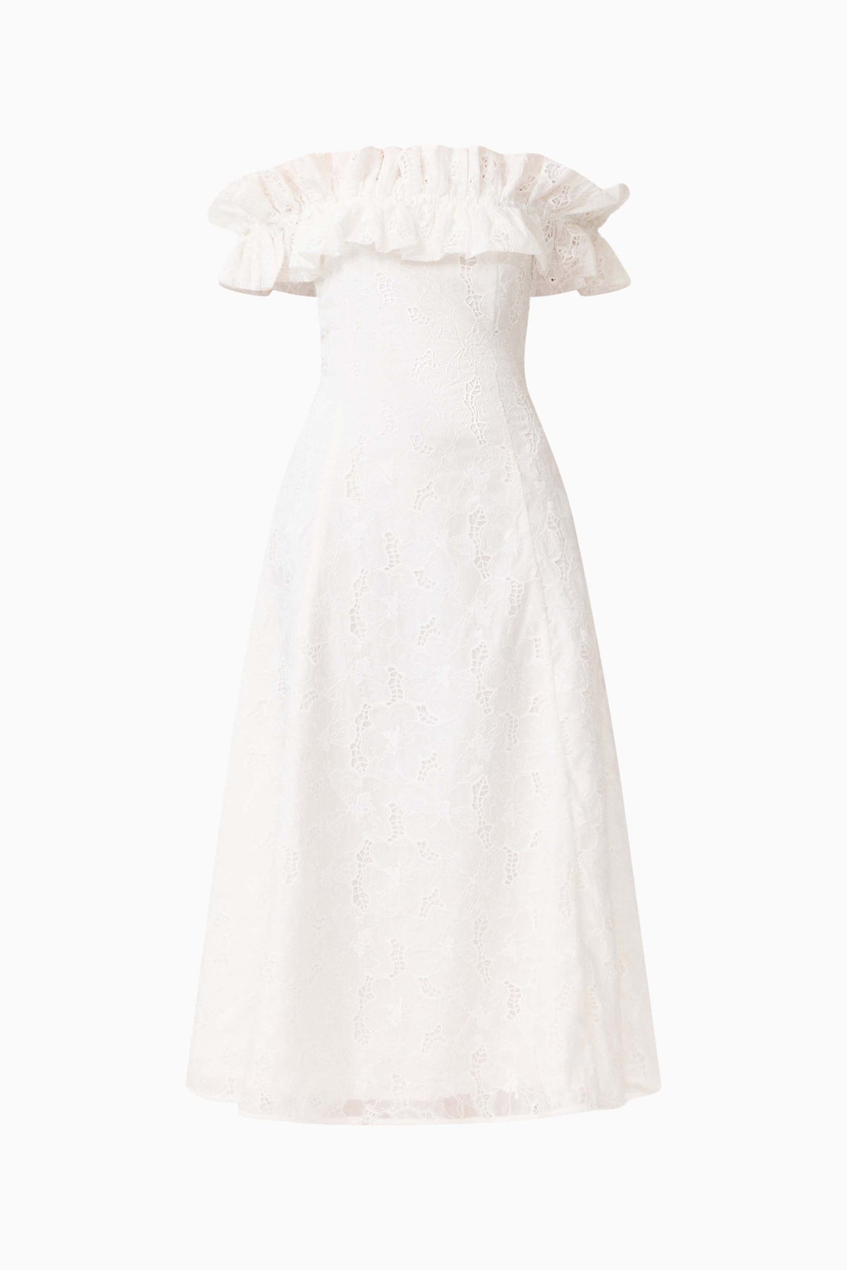 CURAAE Elen Off Shoulder Midi Dress in White