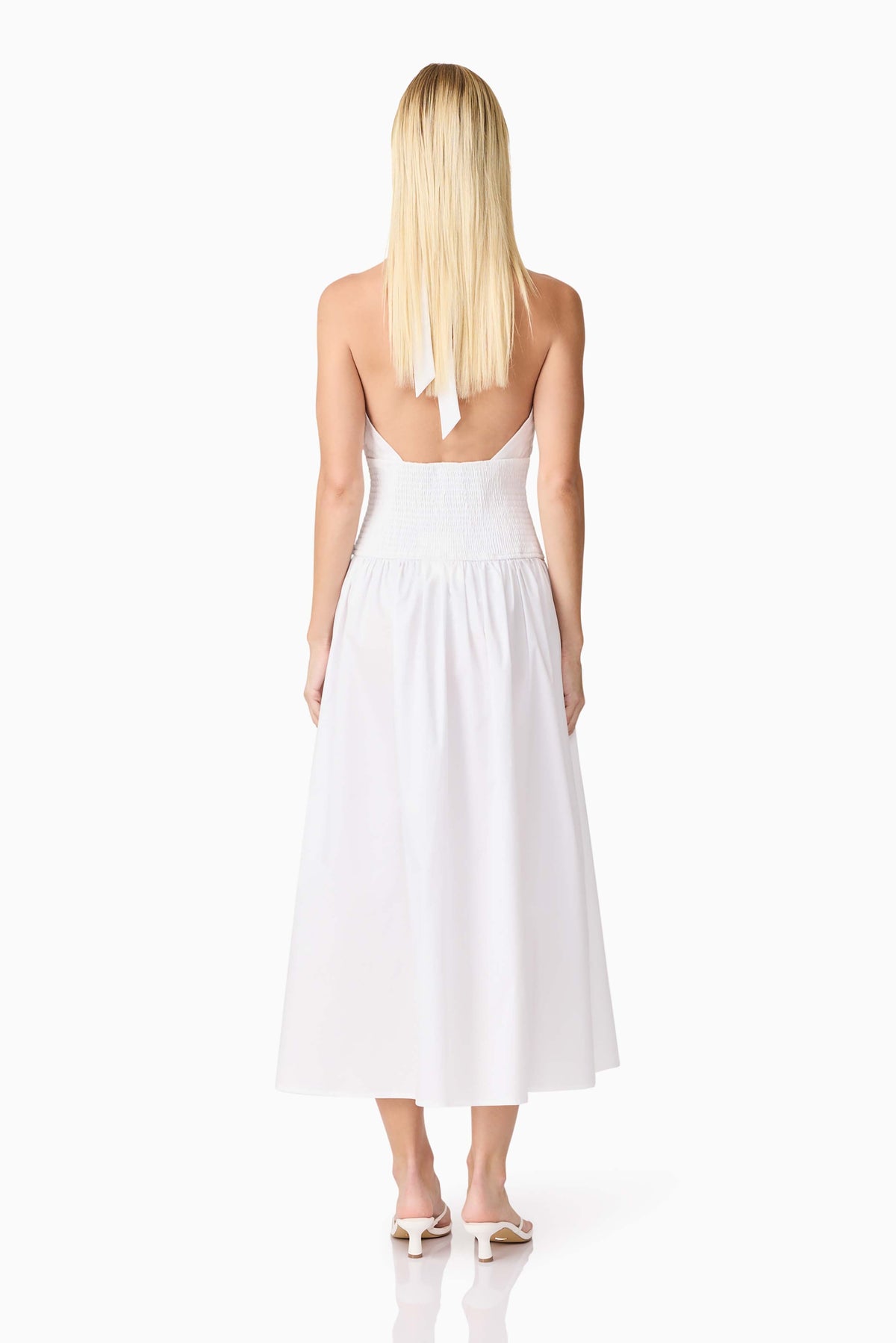 CURAAE Belle Halter Midi Dress in White
