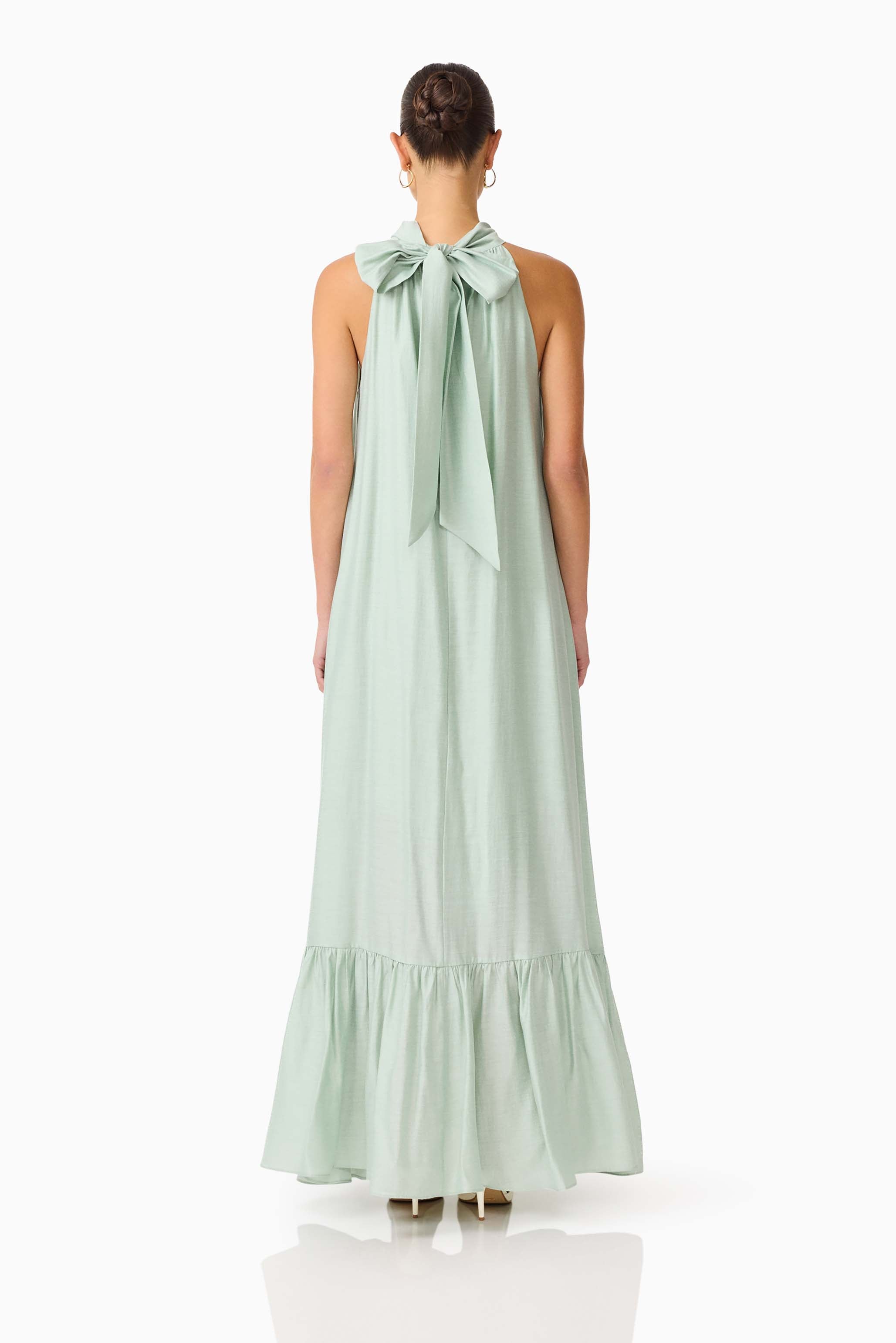 CURAAE Isaline Halter Maxi Dress in Sage Green