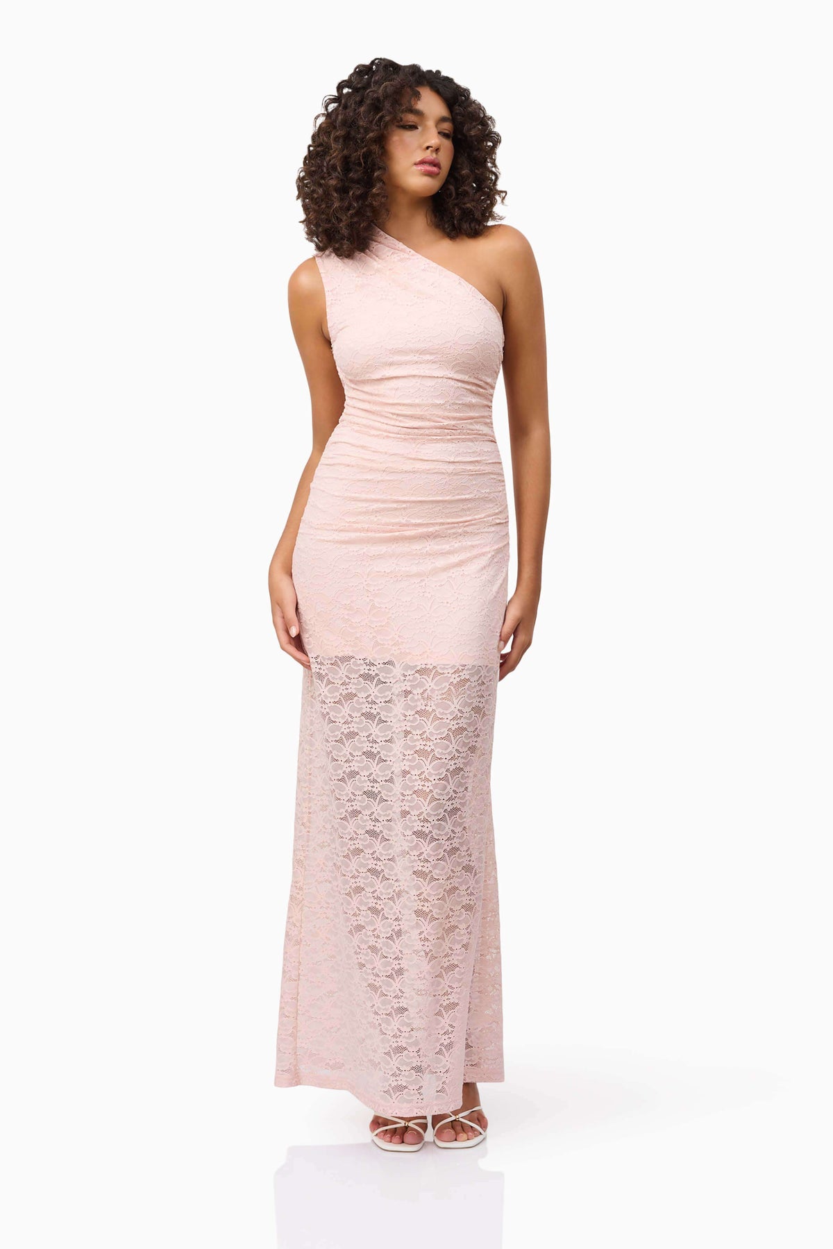 CURAAE Armelle Lace Maxi Dress in Pink